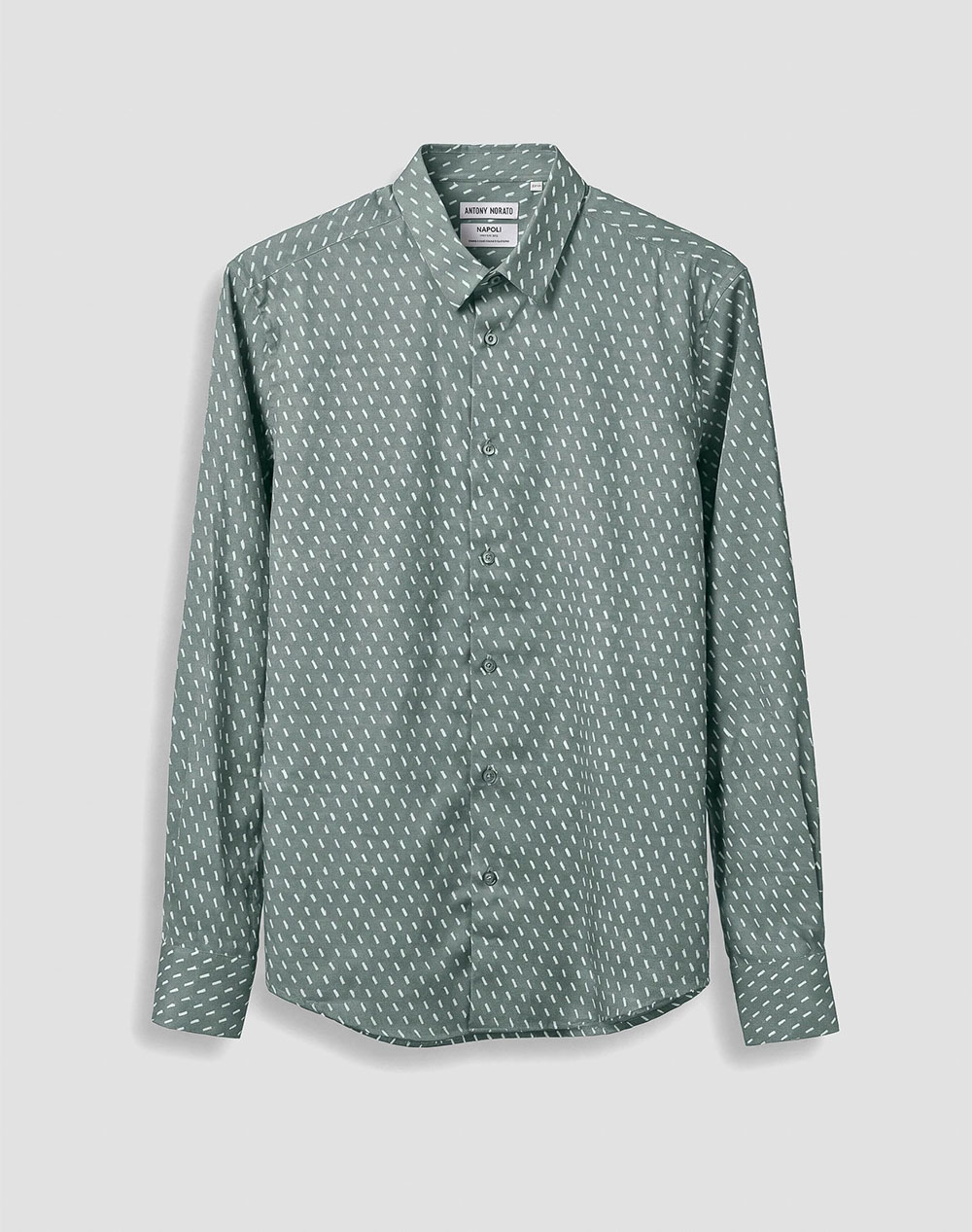 ANTONY MORATO MMSL00804FA430662 MIN OF 6 SHIRT NAPOLI REGULAR FITIN PRINTED COTTON VISCOSE BLEND FABRIC WITH LOGOED METAL BADGE MENS SHIRT