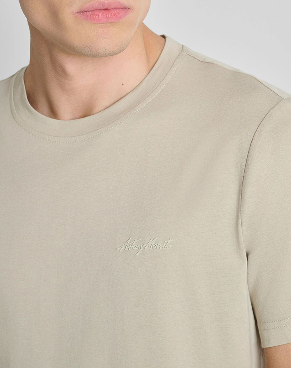 ANTONY MORATO MMKS02662FA100231 MIN OF 6 T-SHIRT REGULAR FIT IN COTTON VISCOSE BLEND FABRIC WITH RUBBER INJECTION LOGO PRINT МЪЖКА БЛУЗА