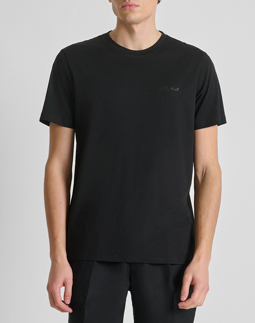 ANTONY MORATO MMKS02662FA100231 MIN OF 6 T-SHIRT REGULAR FIT IN COTTON VISCOSE BLEND FABRIC WITH RUBBER INJECTION LOGO PRINT МЪЖКА БЛУЗА