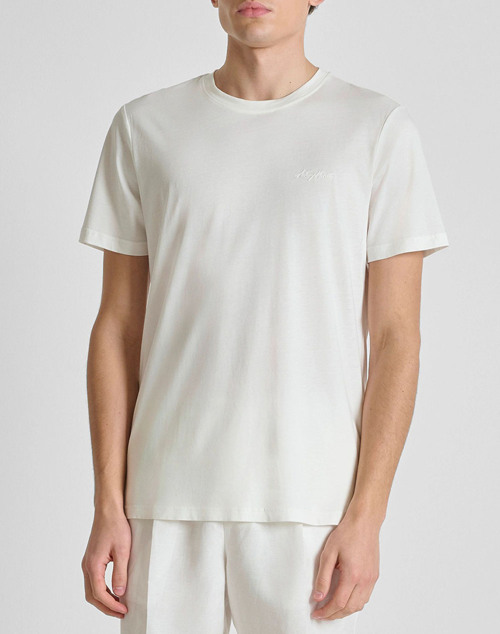 ANTONY MORATO MMKS02662FA100231 MIN OF 6 T-SHIRT REGULAR FIT IN COTTON VISCOSE BLEND FABRIC WITH RUBBER INJECTION LOGO PRINT МЪЖКА БЛУЗА