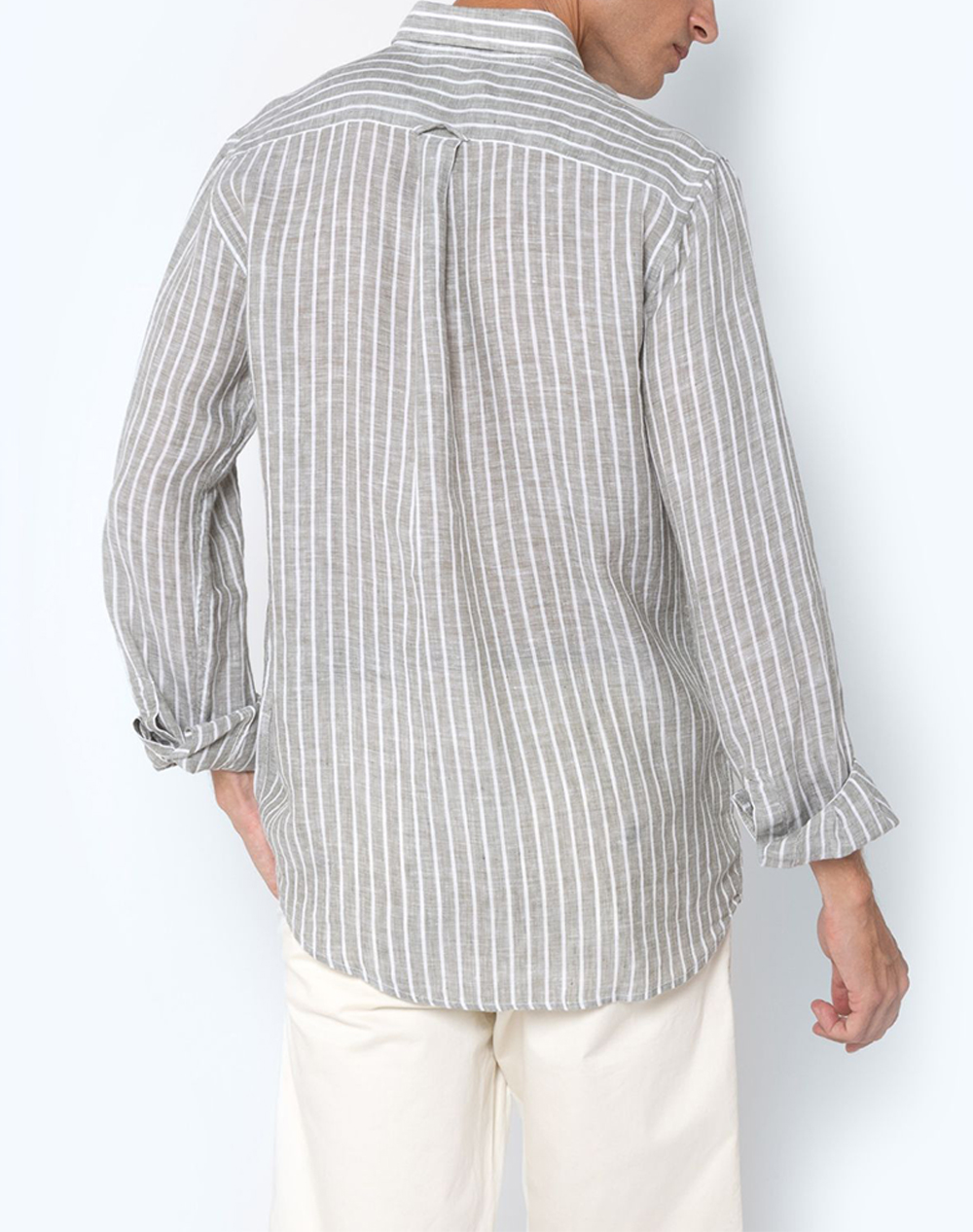 THE BOSTONIANS SHIRT ACORN LINENREGULAR FIT Stripe LINEN Button-down Regular Fit