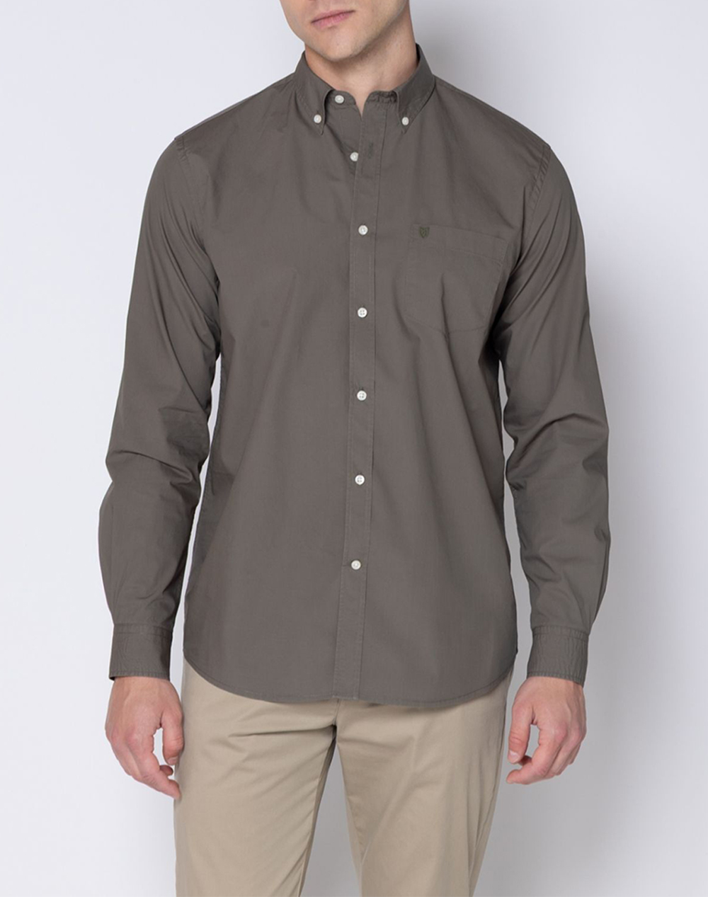 THE BOSTONIANS РИЗА POPLIN REGULAR FIT Plain POPLIN Button-down Regular Fit