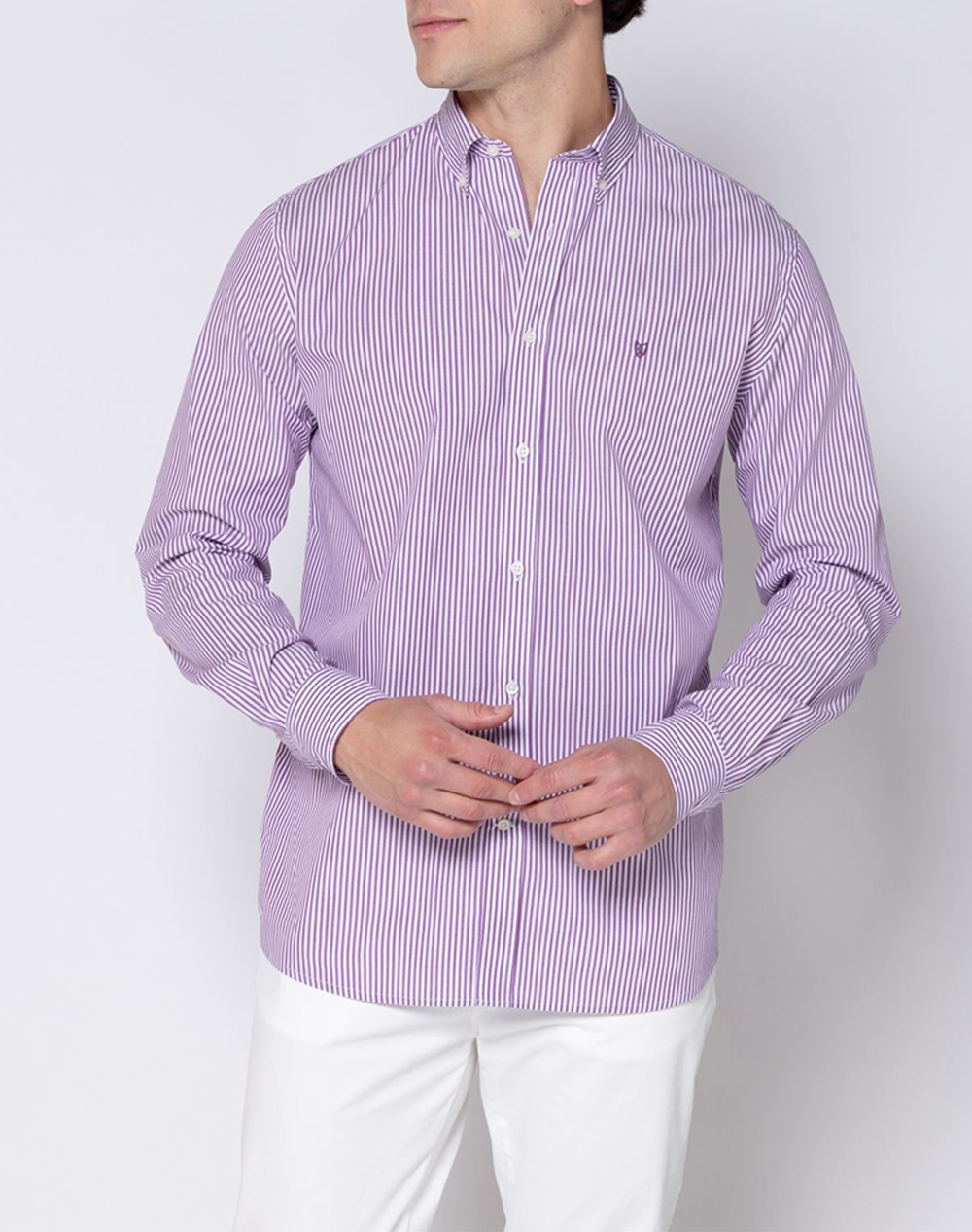 THE BOSTONIANS РИЗА ACORN POPLIN REGULAR FIT Stripe POPLIN Button-down Regular Fit