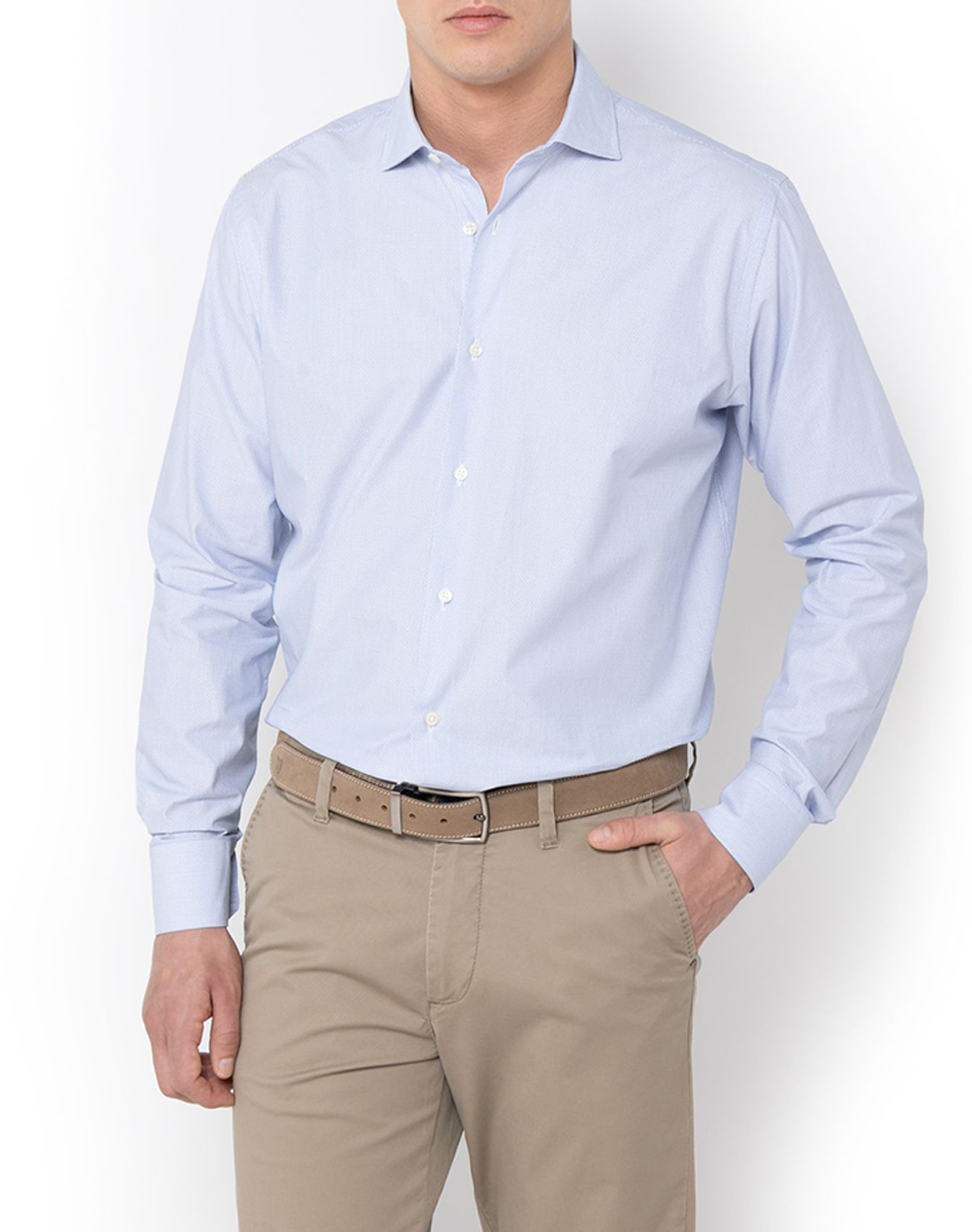 THE BOSTONIANS SHIRT DOBBY CUSTOM FIT Semi-Rex Custom Fit