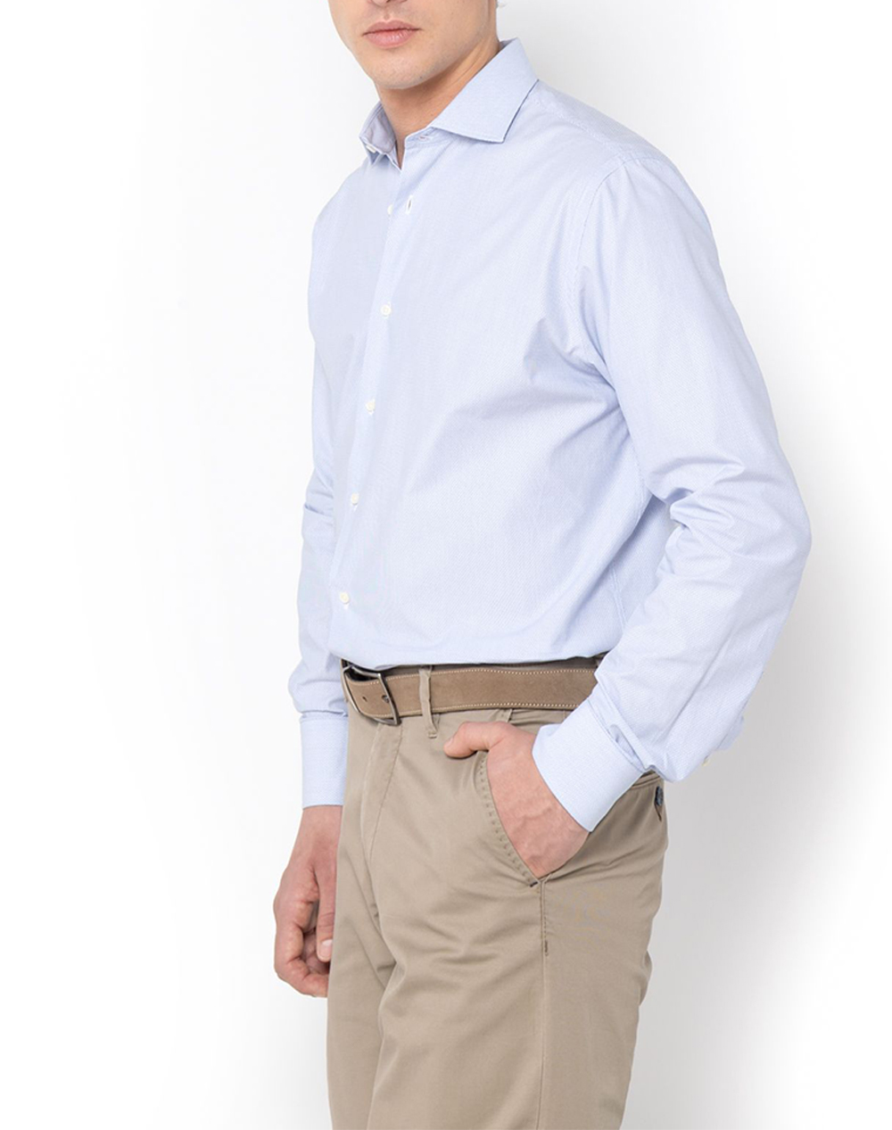 THE BOSTONIANS SHIRT DOBBY CUSTOM FIT Semi-Rex Custom Fit