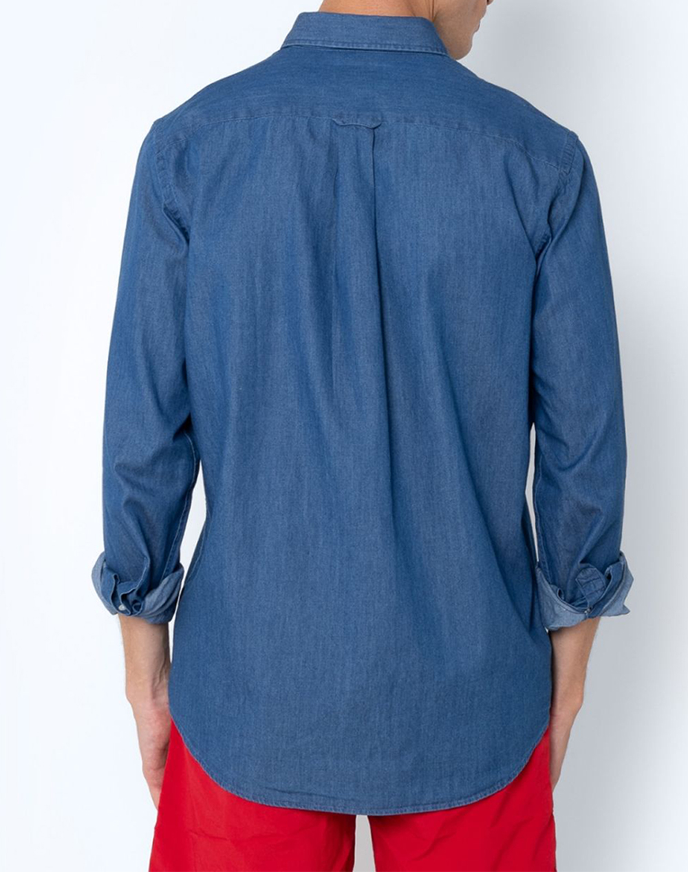 THE BOSTONIANS SHIRT DENIM REGULAR FIT Plain DENIM Button-down Regular Fit