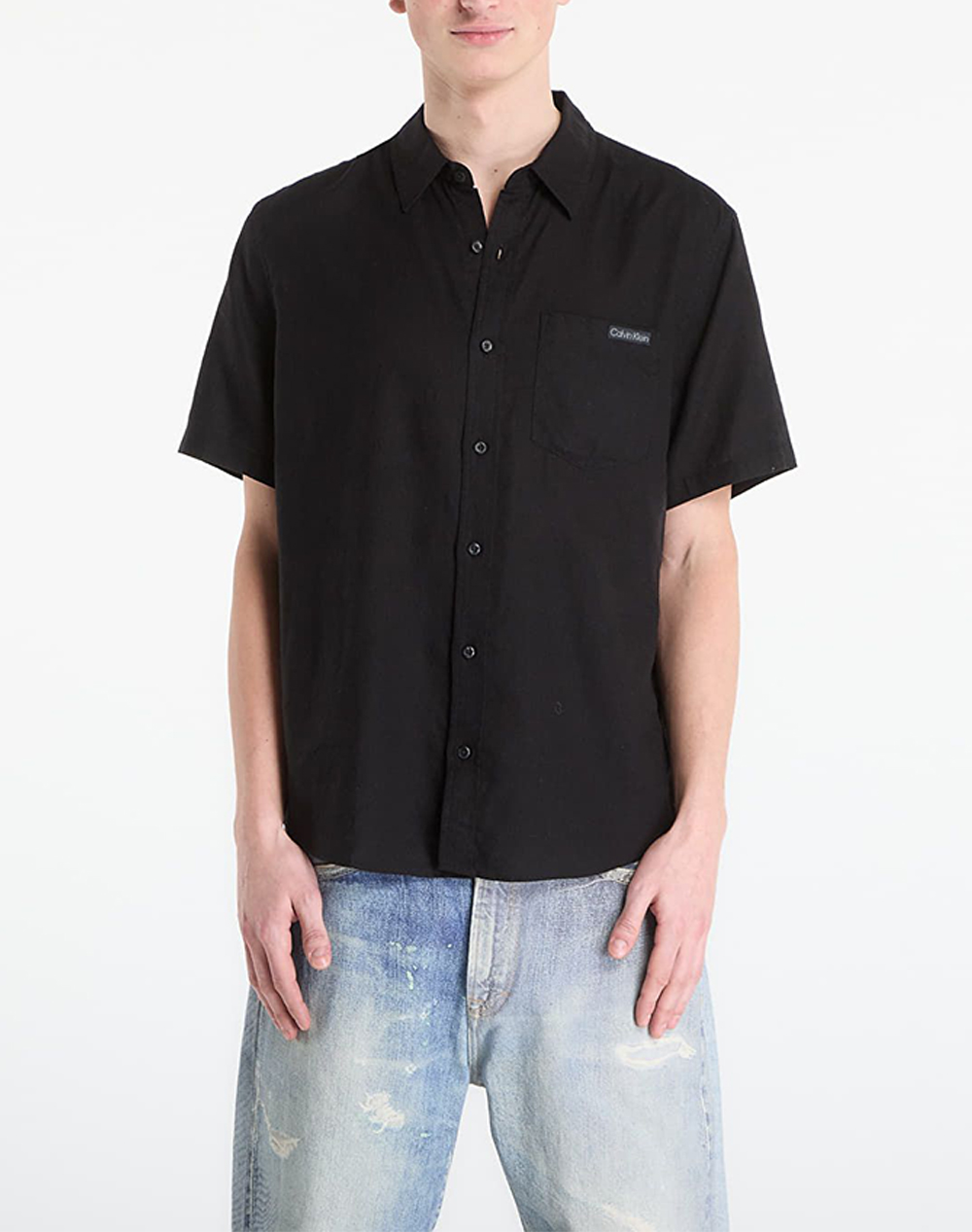CALVIN KLEIN JEANS SS SOLID CAUSAL LINEN CLASSIC SH