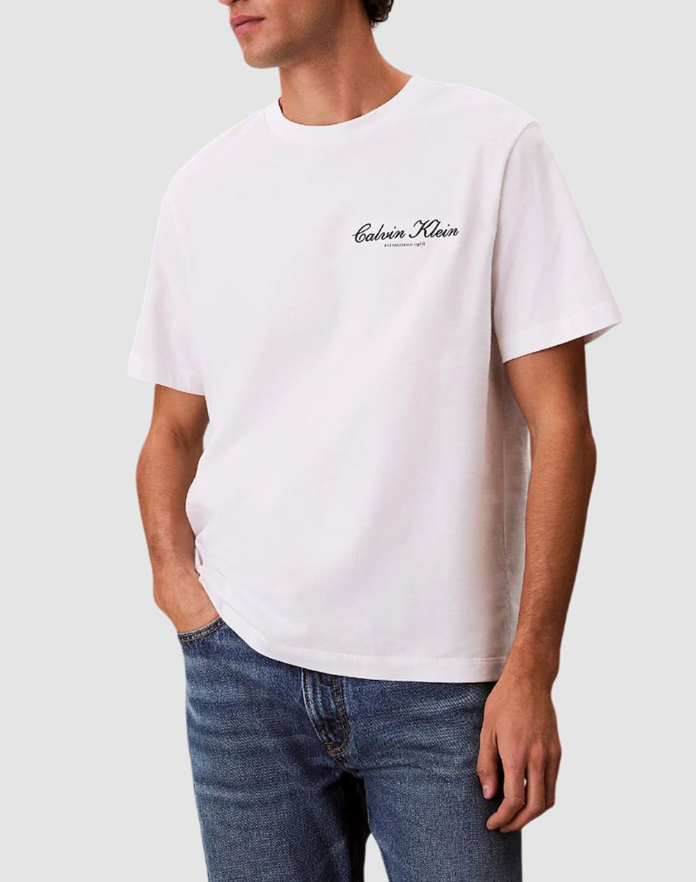 Calvin klein jeans 20s march graphic seasonal fashi male t-shirt бяло