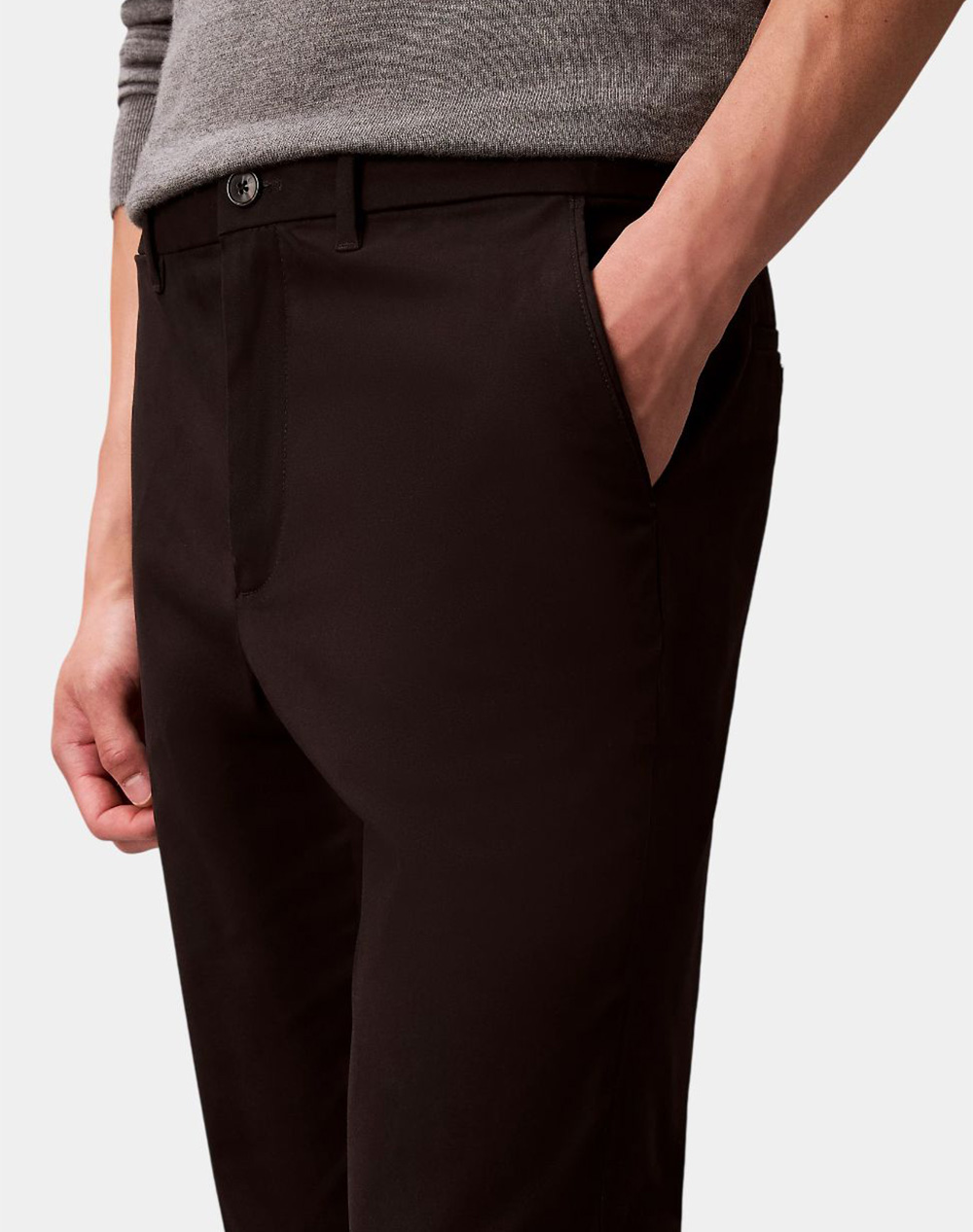 CALVIN KLEIN SLIM SATEEN CHINO TROUSER