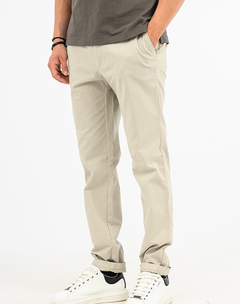 CALVIN KLEIN SLIM SATEEN CHINO TROUSER