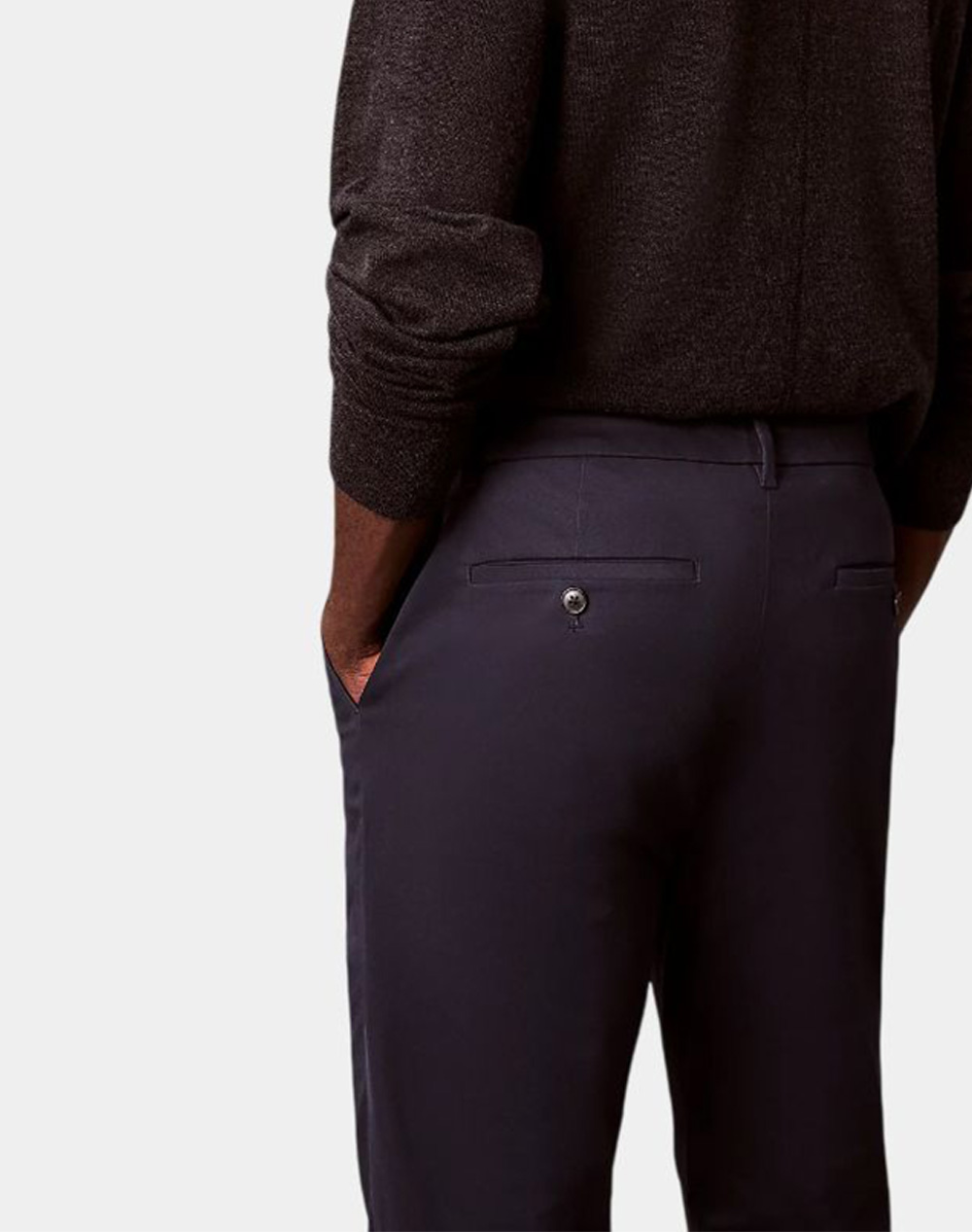 CALVIN KLEIN SLIM SATEEN CHINO TROUSER