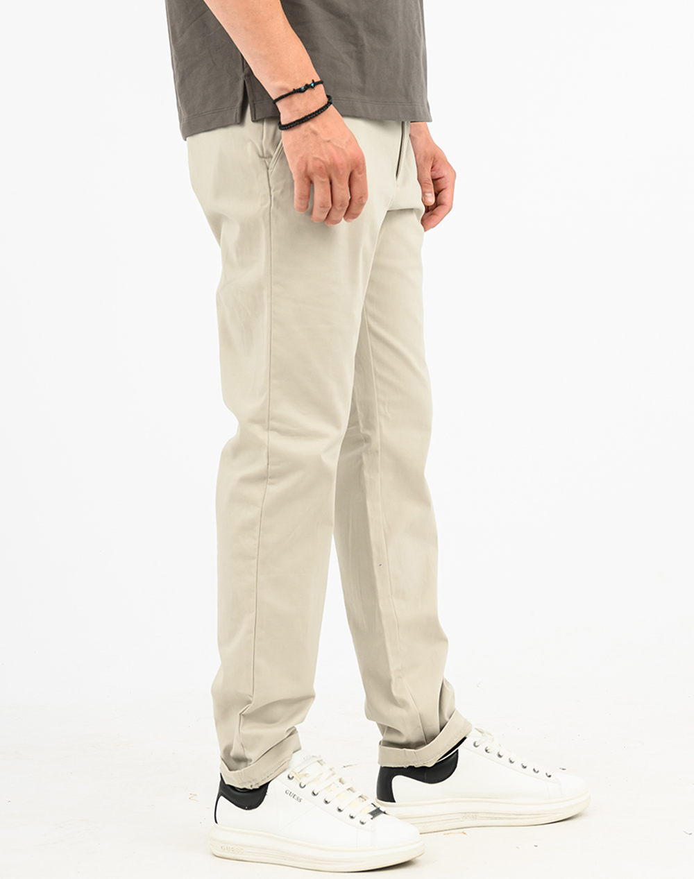 CALVIN KLEIN SLIM SATEEN CHINO TROUSER