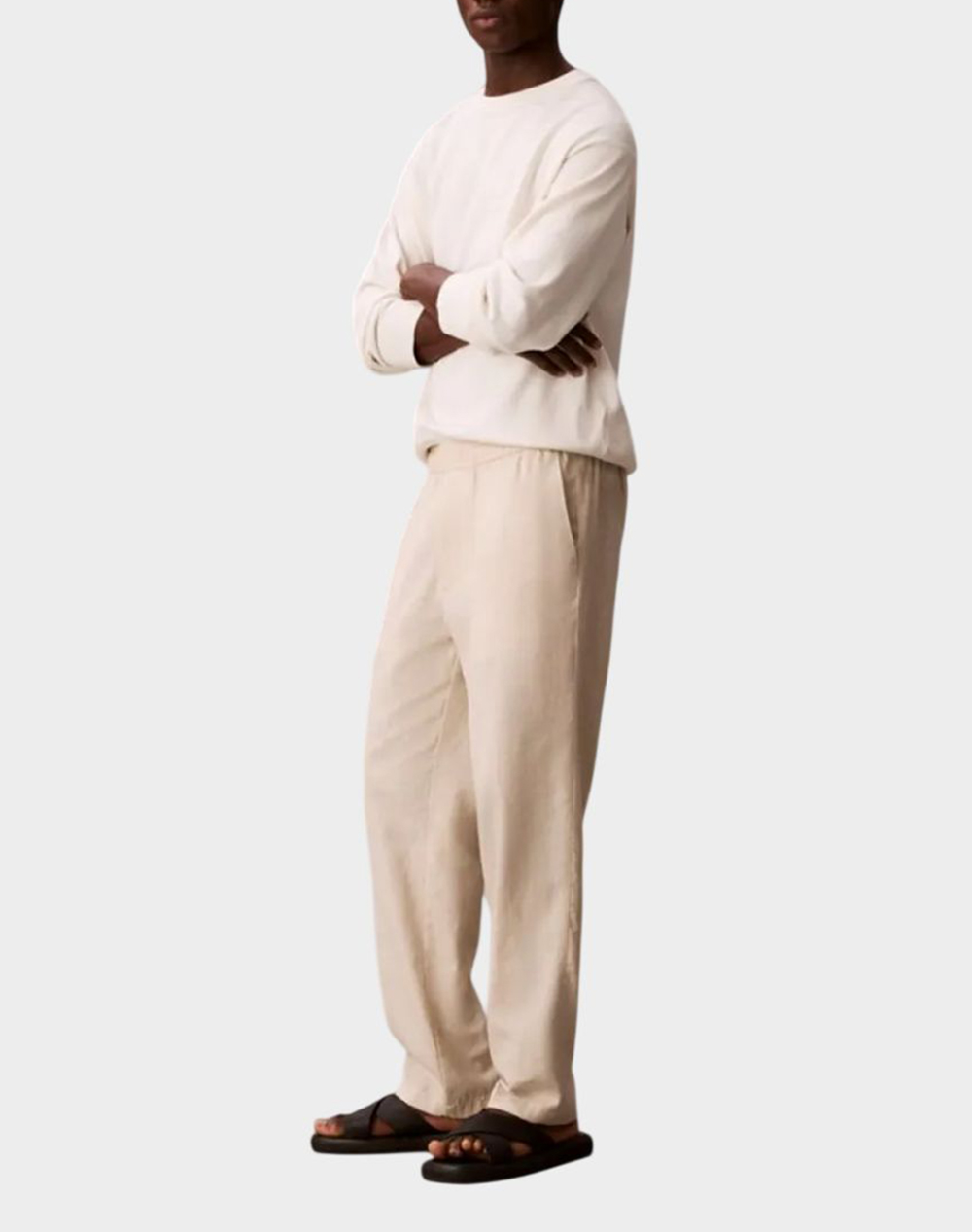 CALVIN KLEIN STRAIGHT LINEN PULL ON PANT