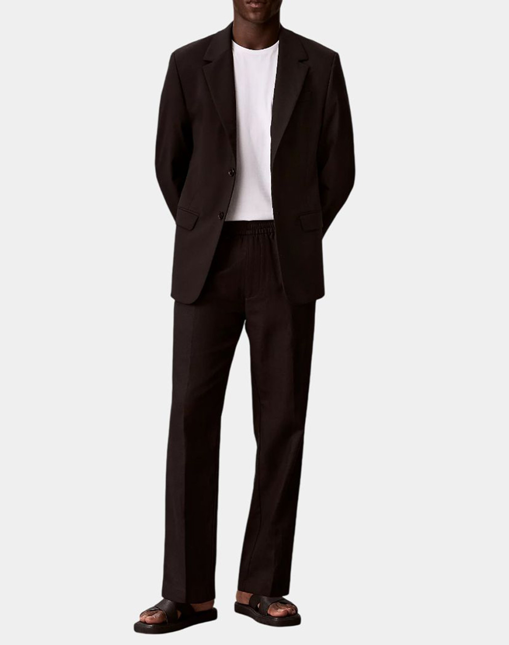 CALVIN KLEIN STRAIGHT LINEN PULL ON PANT
