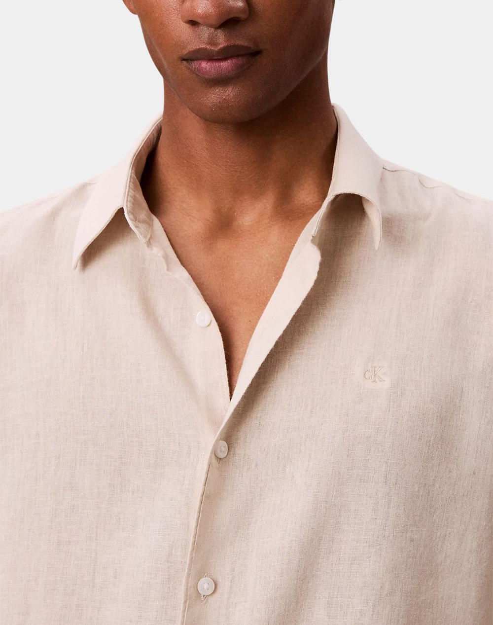 CALVIN KLEIN LS SOLID LINEN CLASSIC SHIRT
