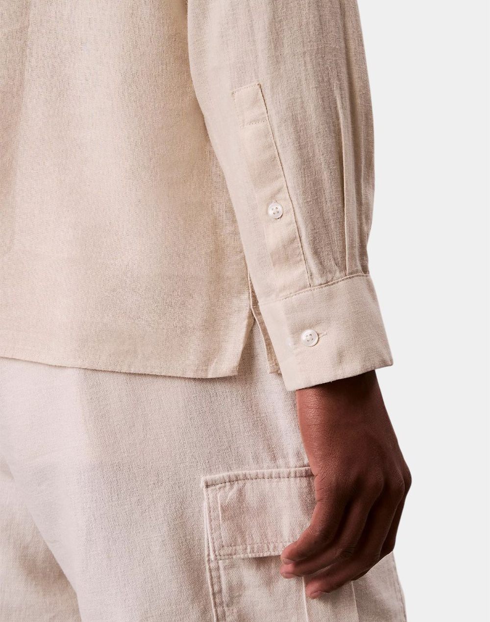 CALVIN KLEIN LS SOLID LINEN CLASSIC SHIRT