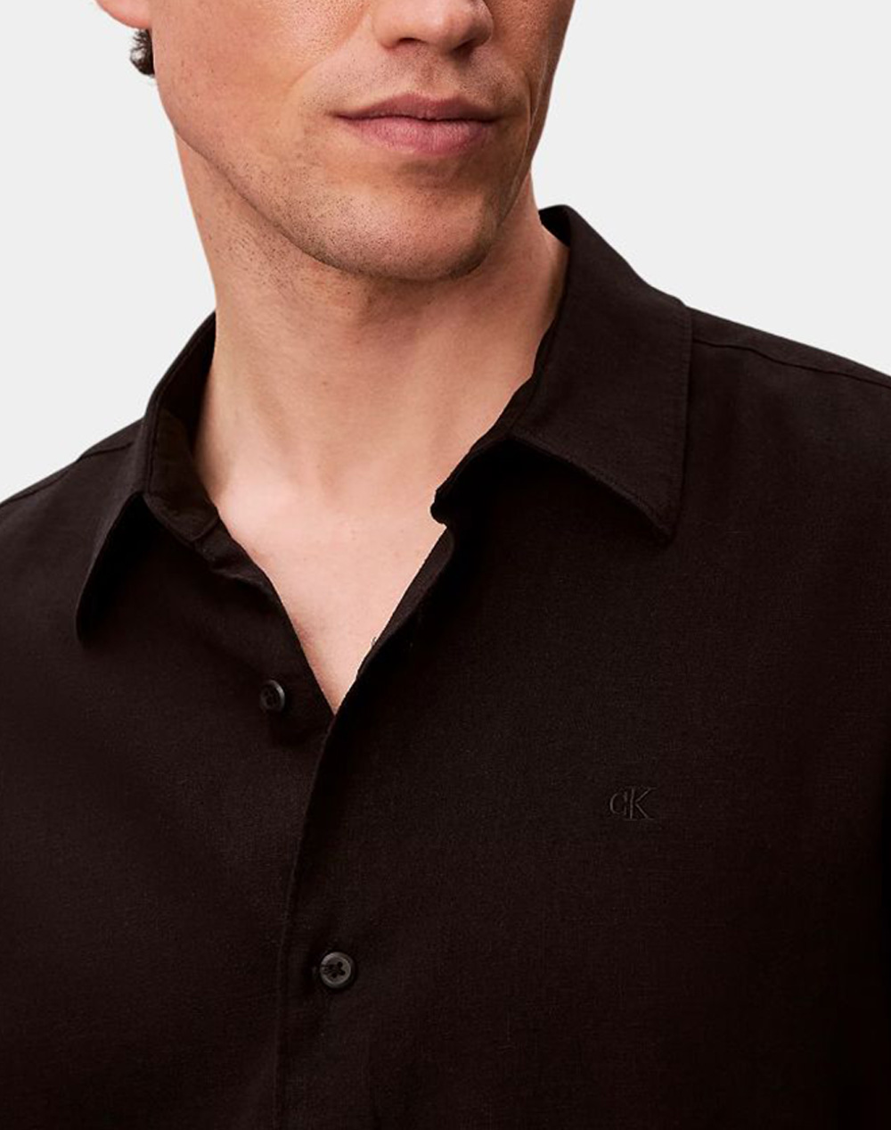 CALVIN KLEIN LS SOLID LINEN CLASSIC SHIRT