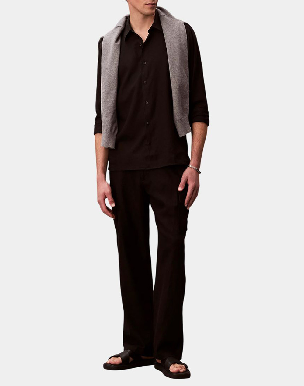 CALVIN KLEIN LS SOLID LINEN CLASSIC SHIRT