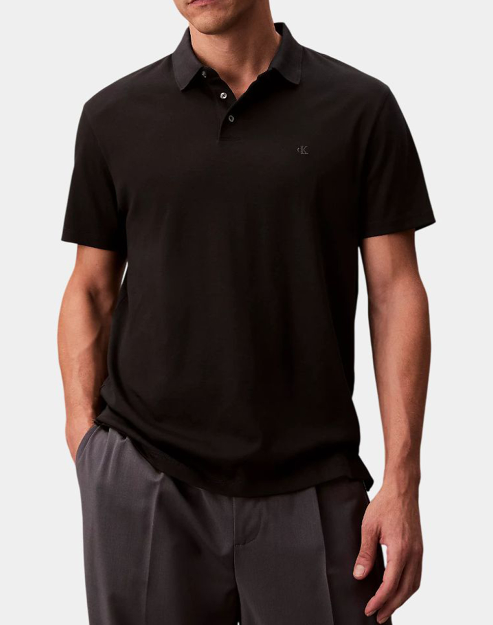 CALVIN KLEIN SS SUPIMA CHEST EMB POLO