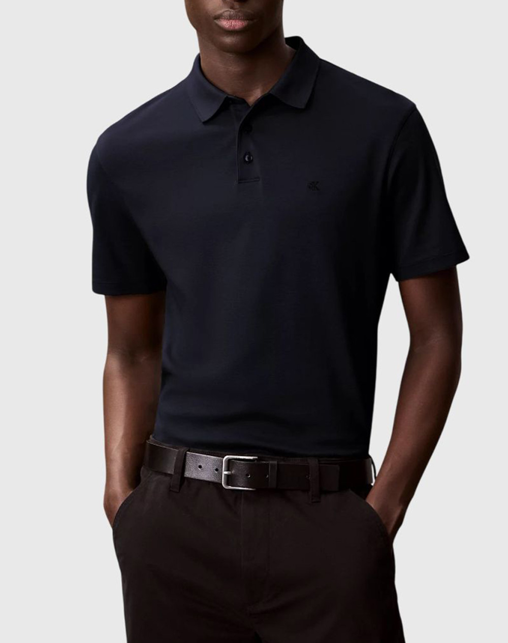 CALVIN KLEIN SS SUPIMA CHEST EMB POLO