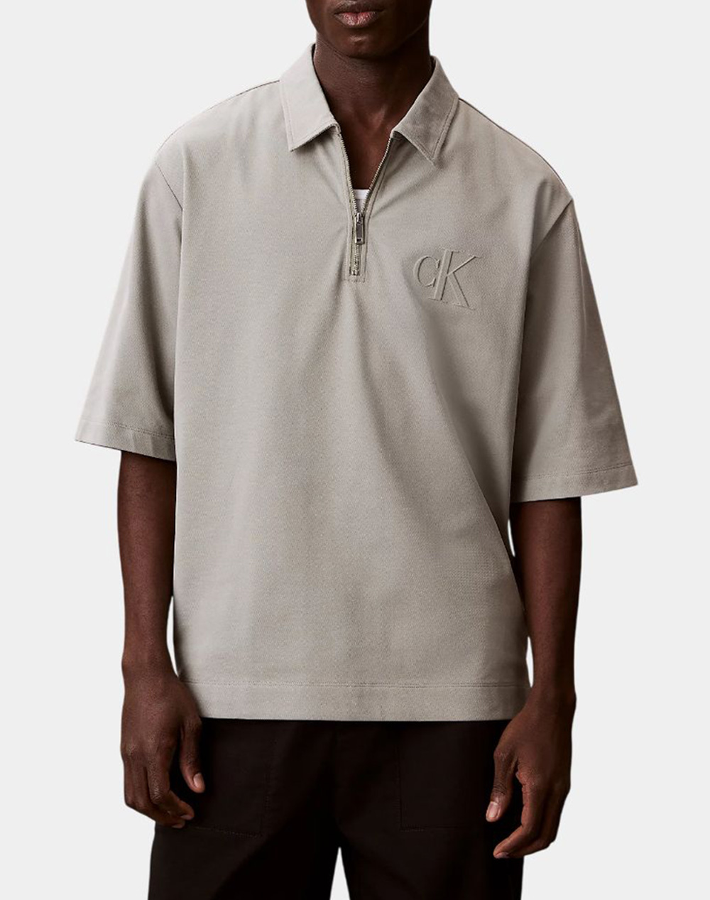 Calvin klein ss supima chest emb polo male polo сребърно