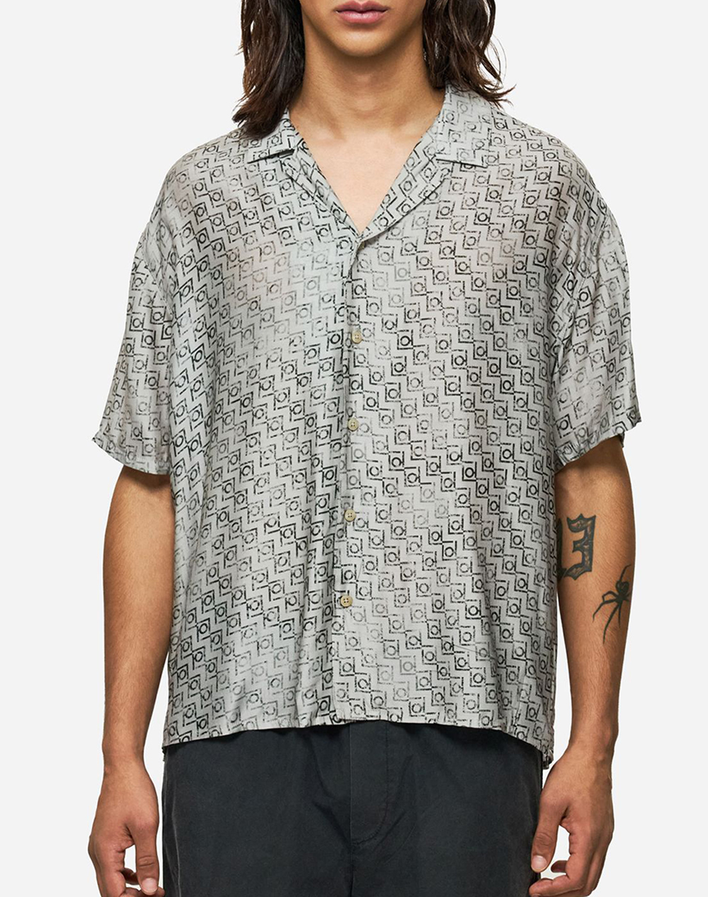 DIRTY LAUNDRY MONOGRAM SILK SHIRT
