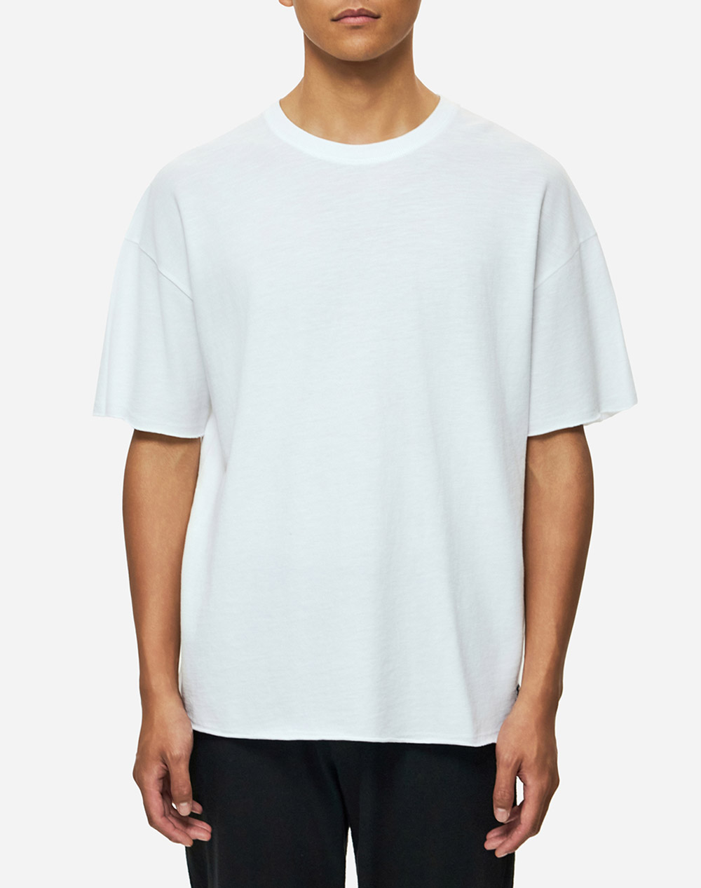 DIRTY LAUNDRY PIQUET T-SHIRT WITH RAW EDGES