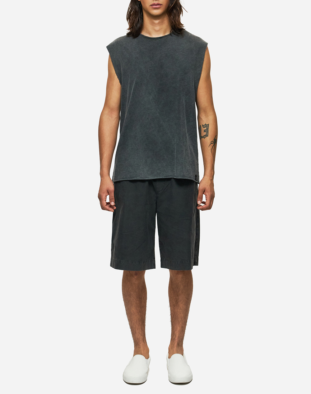 DIRTY LAUNDRY SLUB TANK TOP WITH RAW EDGES