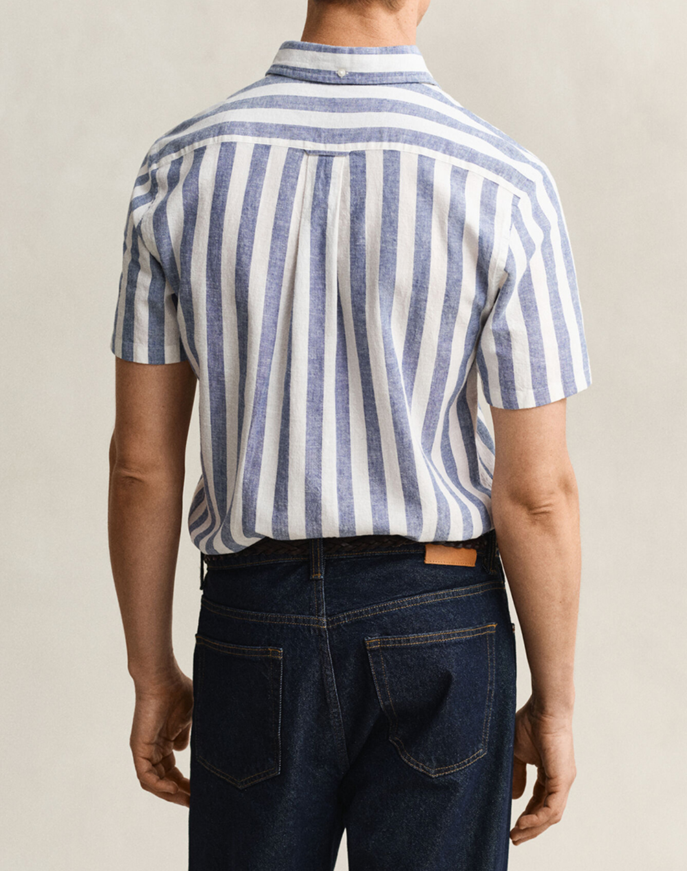 GANT РИЗА KMREG COTTON LINEN STRIPE SS SHIRT