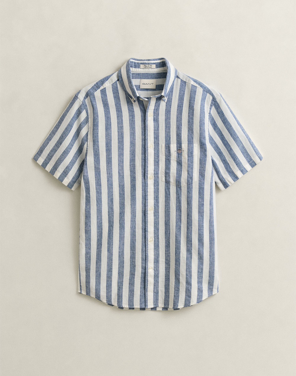 GANT РИЗА KMREG COTTON LINEN STRIPE SS SHIRT