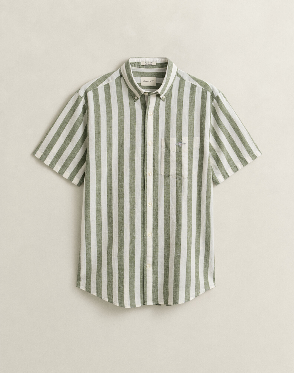 GANT РИЗА KMREG COTTON LINEN STRIPE SS SHIRT