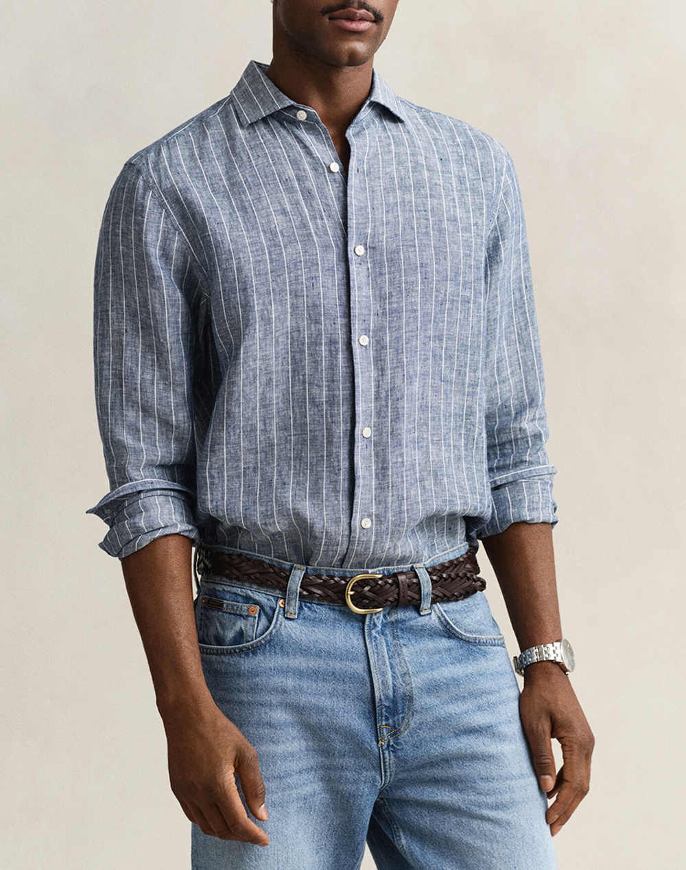 GANT РИЗА ΜΜ REG LINEN STRIPE SHIRT