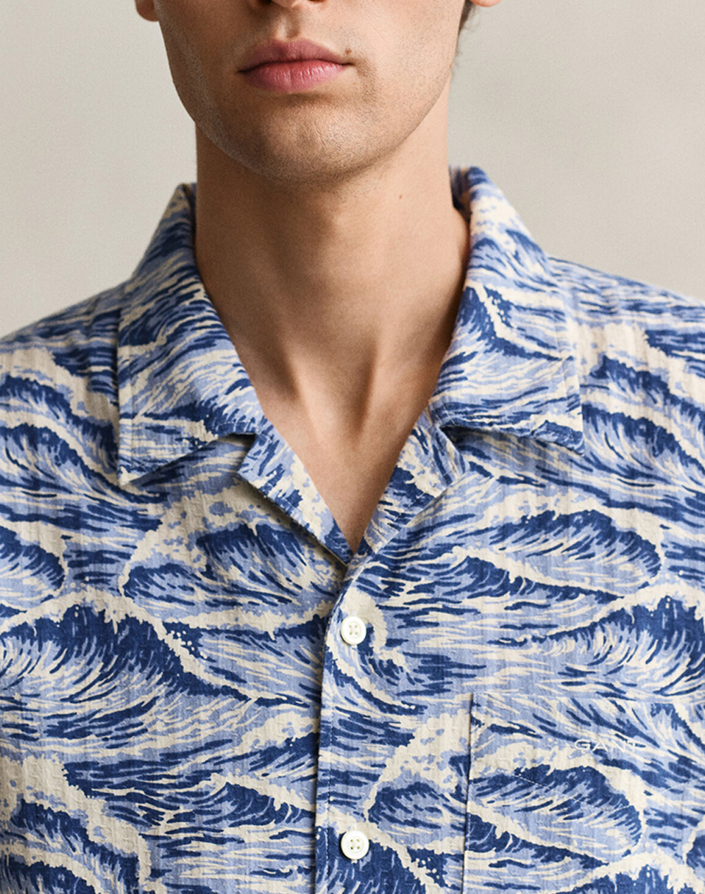 GANT SHIRT ΚΜ REL AOP CAMP COLLAR SS SHIRT