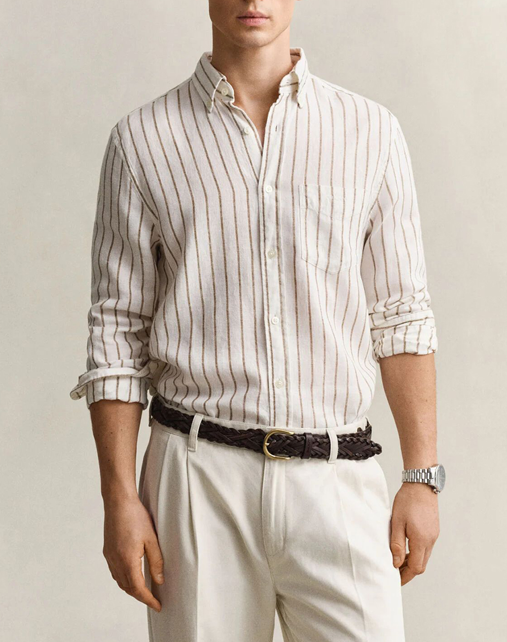 GANT РИЗА ΜΜ REG LINEN VISCOSE STRIPE SHIRT