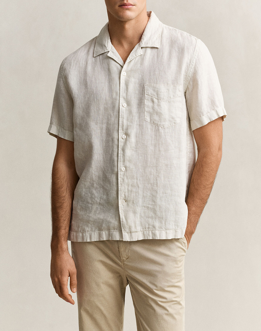 GANT РИЗА KM REG GMNT DYED LINEN SS CAMP SHIRT