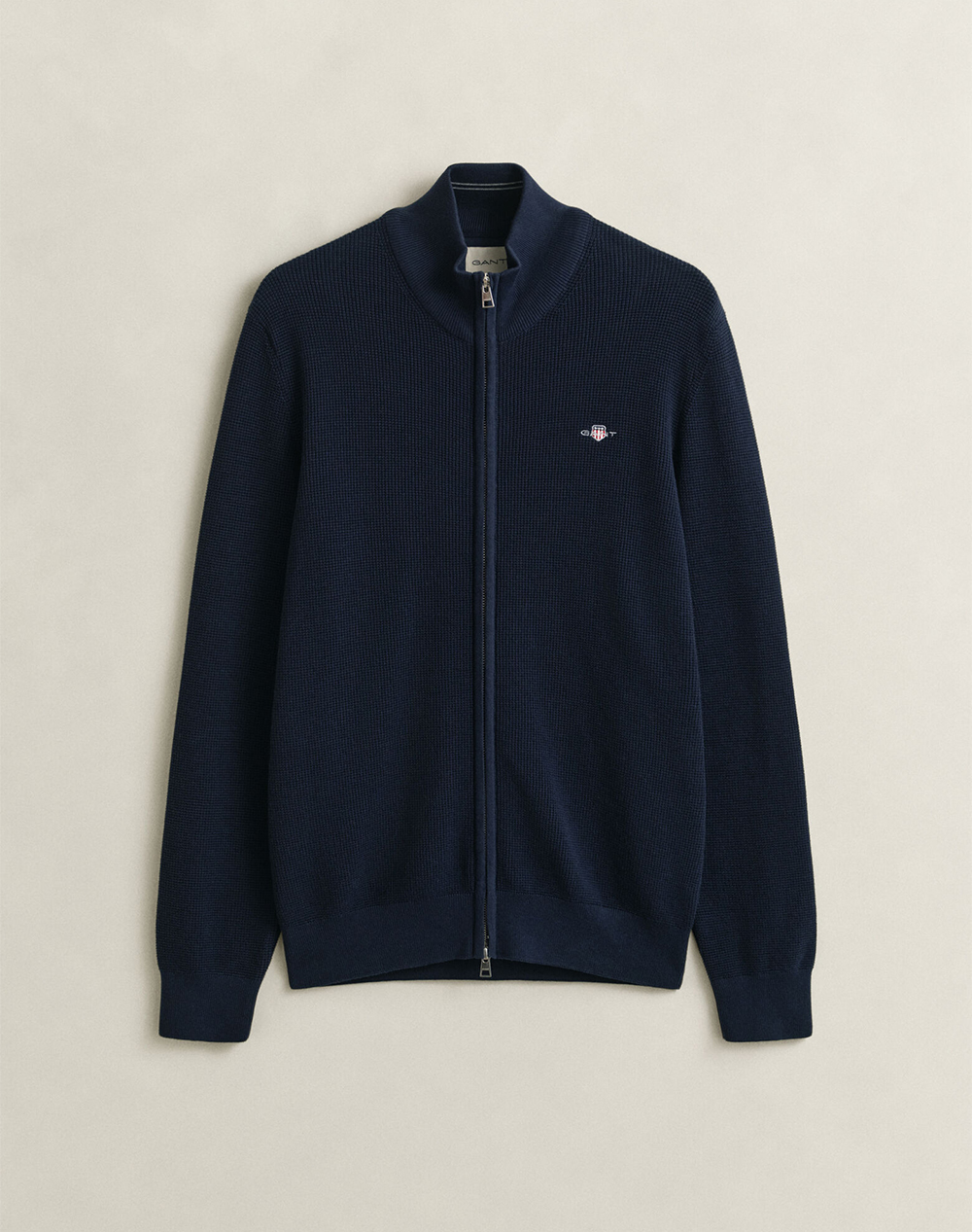GANT ЖИЛЕТКА MICRO TEXTURED COTTON ZIP CARDIGAN