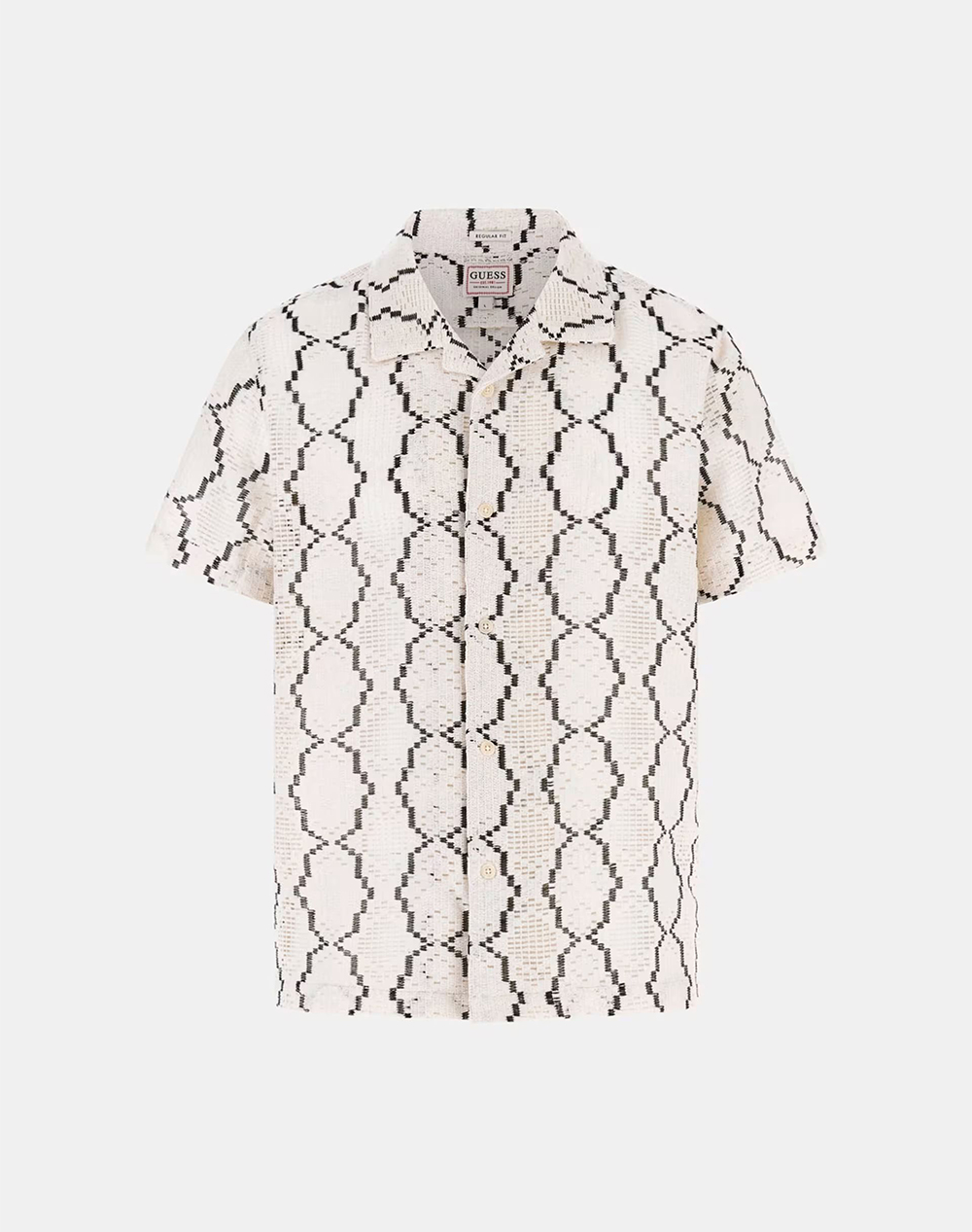 GUESS CARTER GEO CROCHET RESORT SS S MENS SHIRT