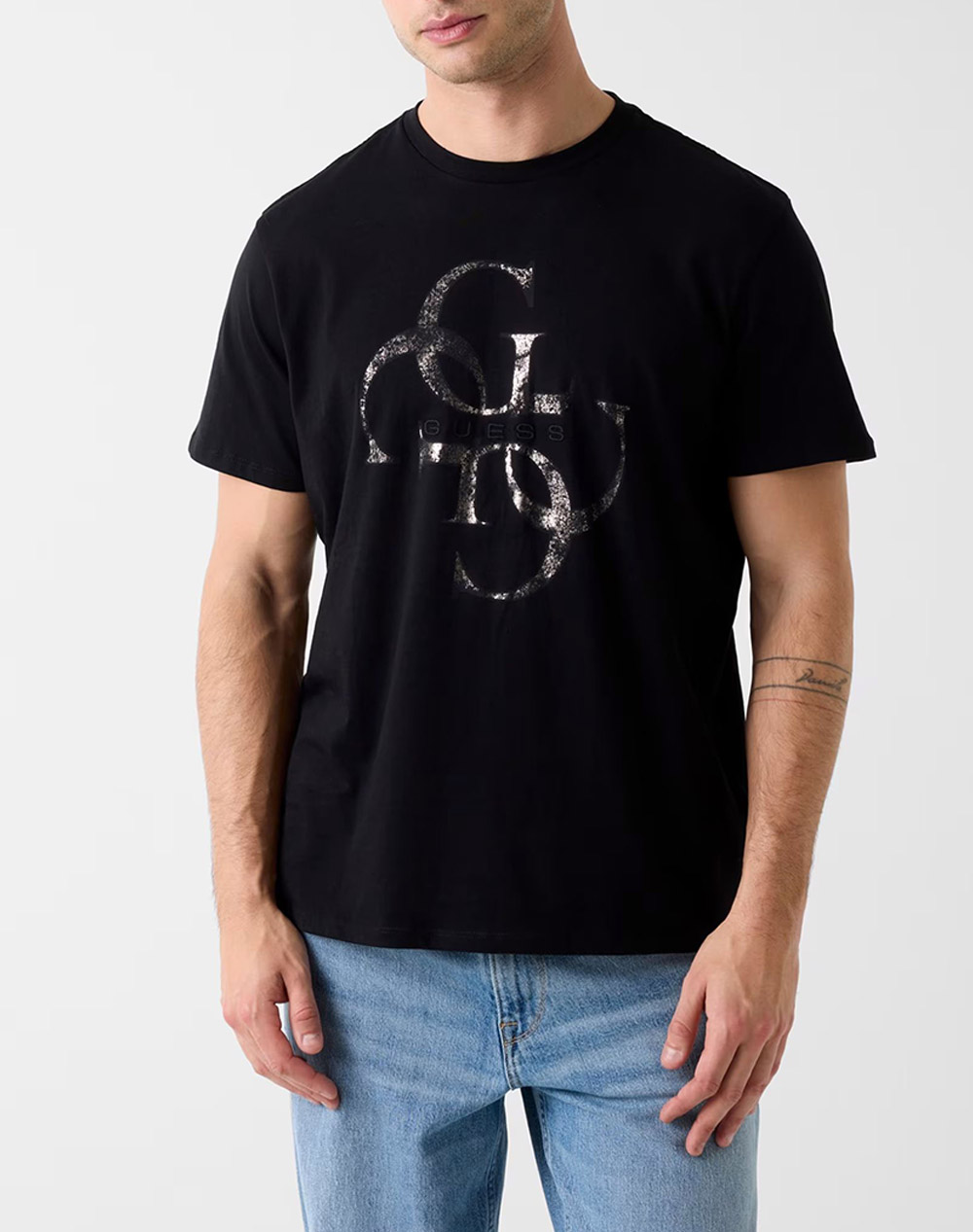 GUESS SS BSC SHIMMER QUATTRO G TEE MENS BLOUSE