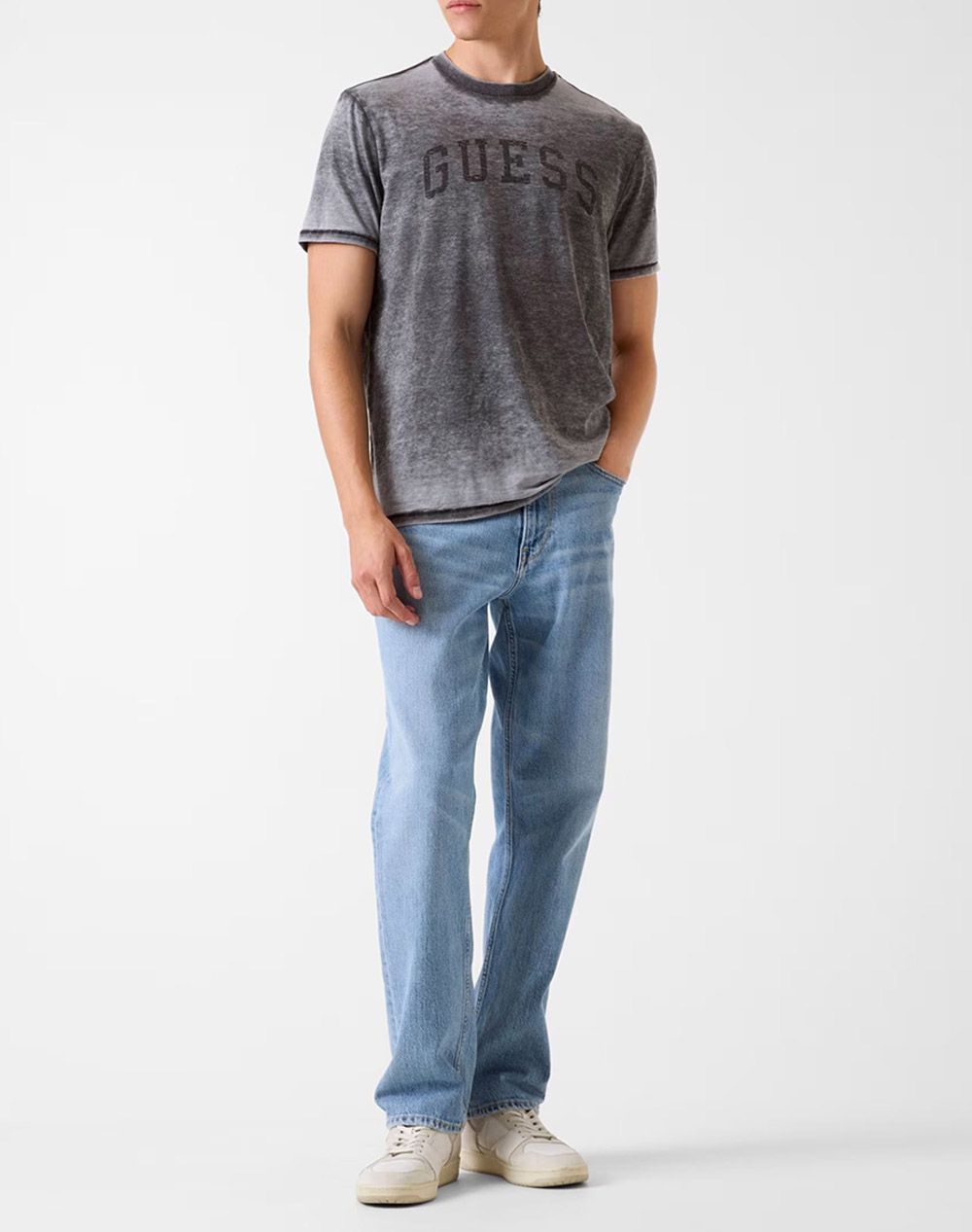 GUESS SS BSC MARINE LOGO TEE MENS BLOUSE