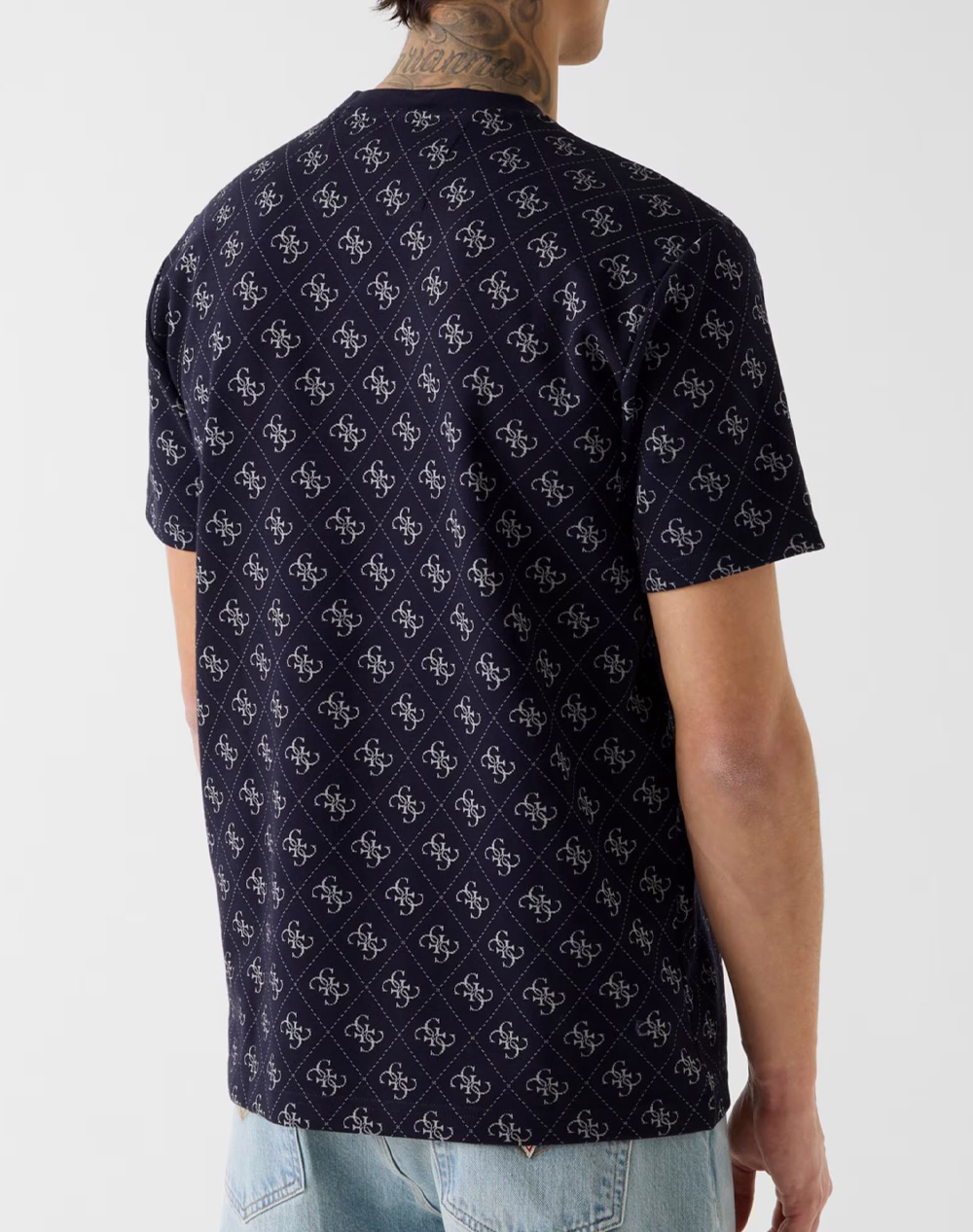 GUESS CN SS JACQUARD 4G KNIT TOP MENS T-SHIRT