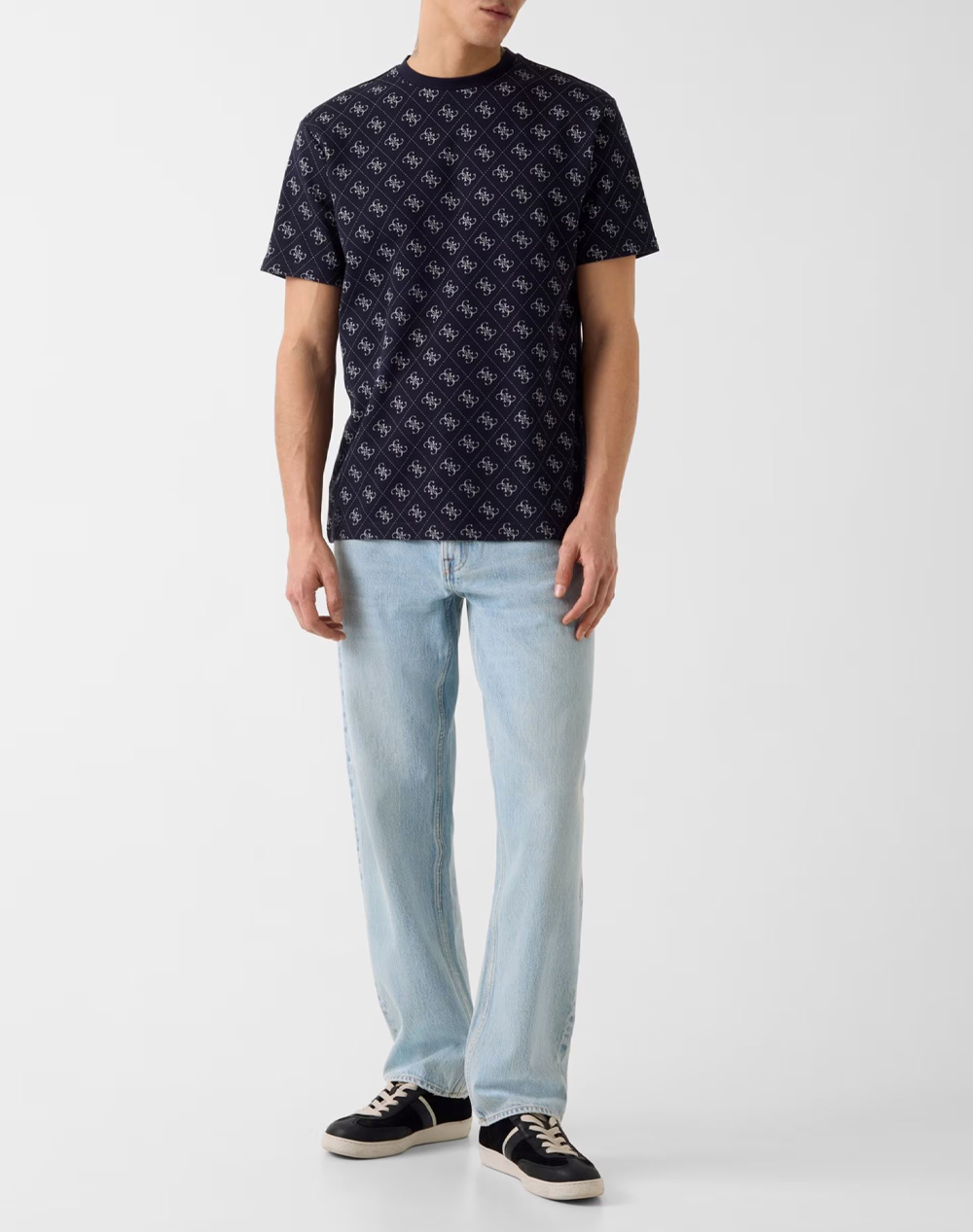 GUESS CN SS JACQUARD 4G KNIT TOP MENS T-SHIRT