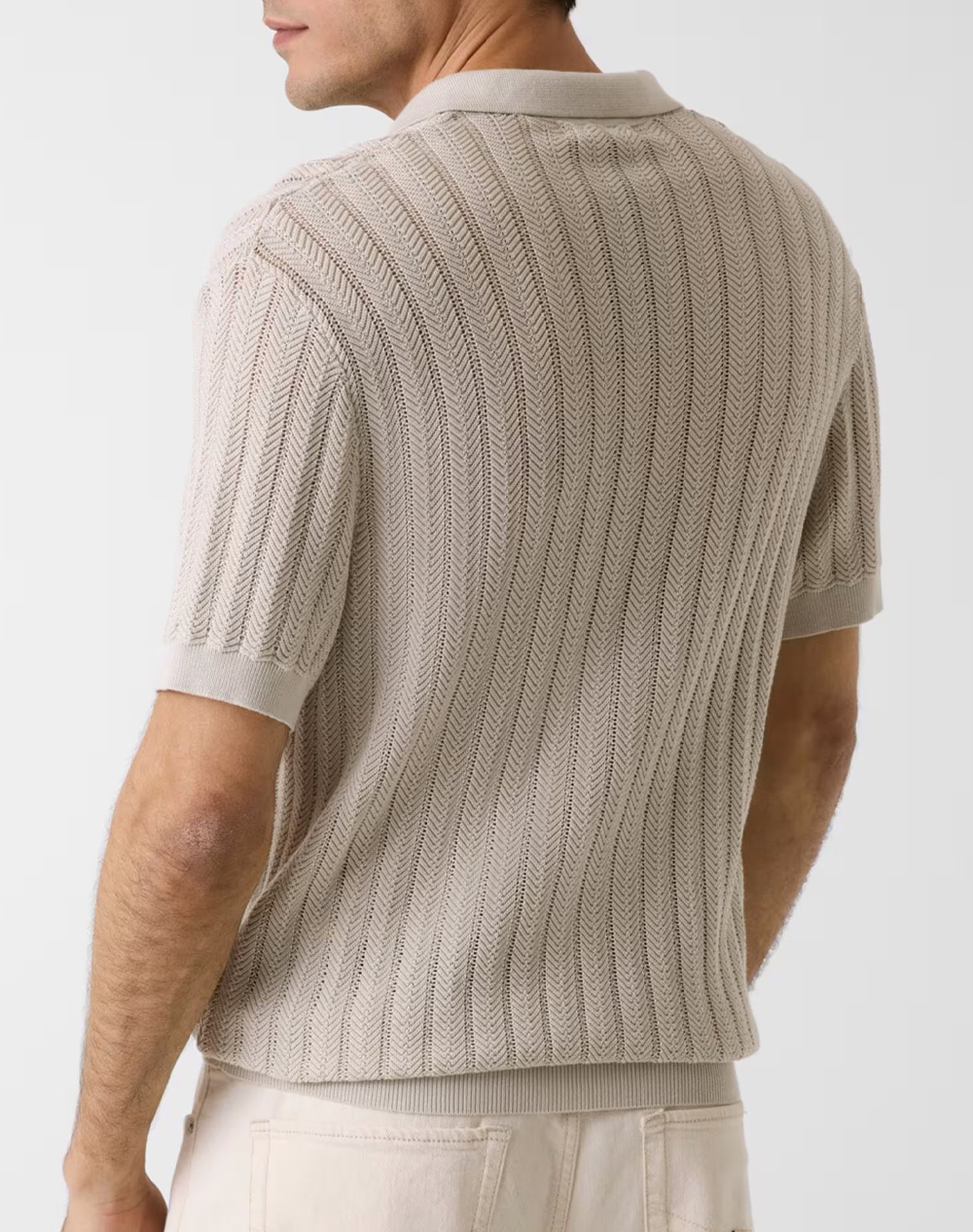 GUESS LONNY POLO SS HARRINGBONE STITMENS BLOUSE