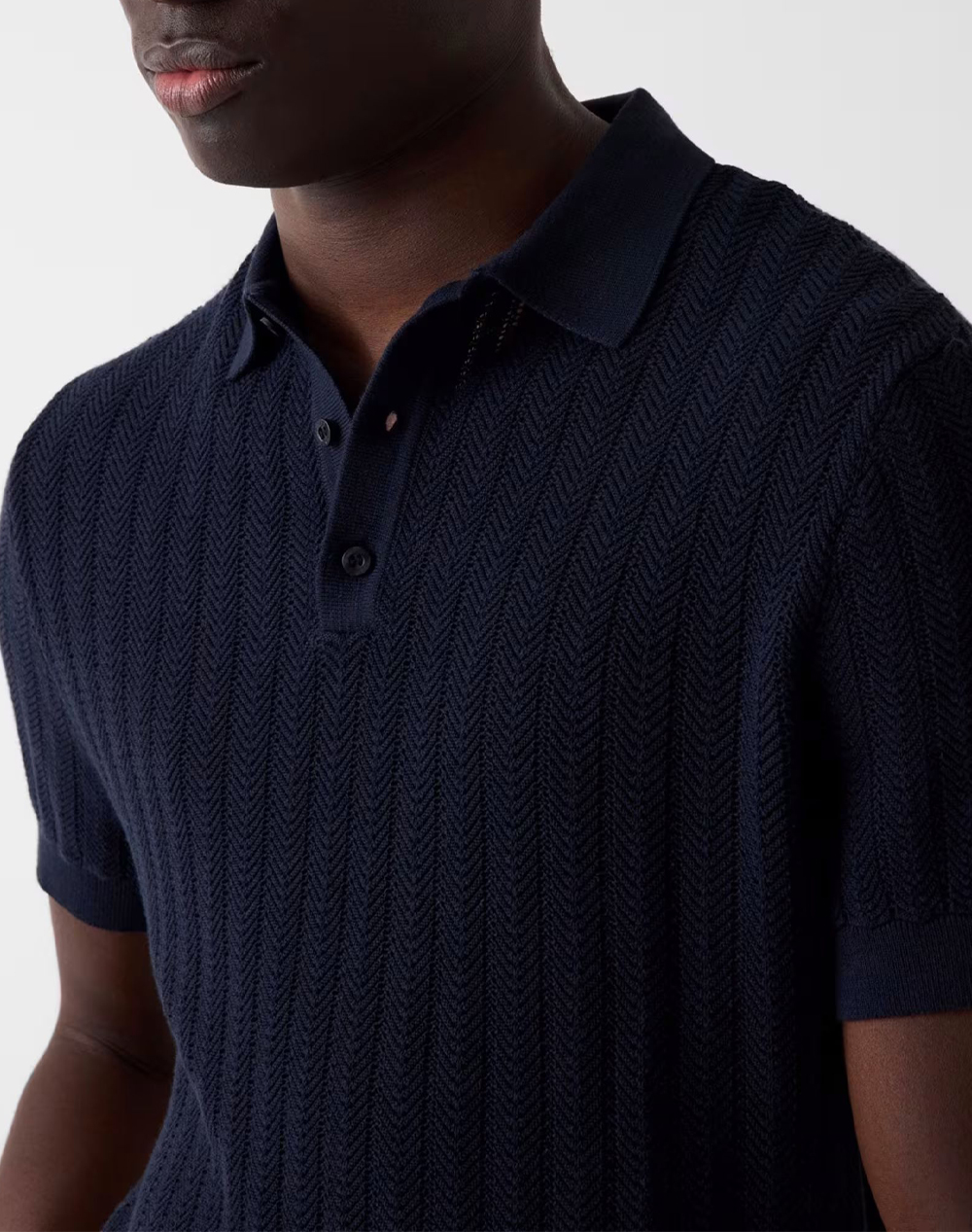 GUESS LONNY POLO SS HARRINGBONE STITMENS BLOUSE