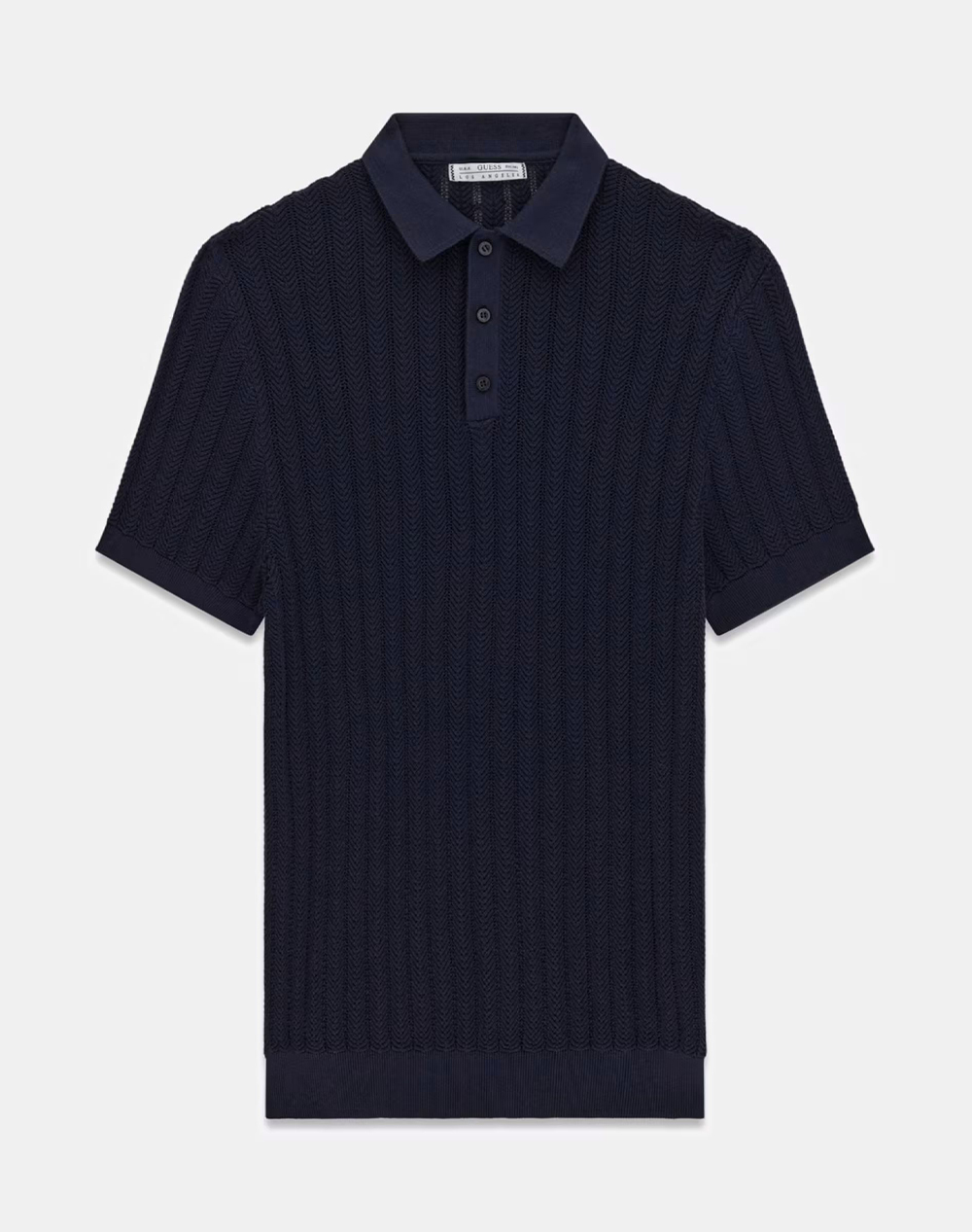 GUESS LONNY POLO SS HARRINGBONE STITMENS BLOUSE