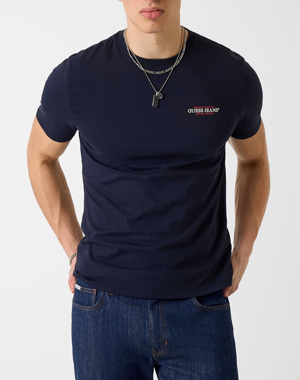 GUESS JEANS GJ SS CN SLIM AMERICAN TR TEE МЪЖКА БЛУЗА