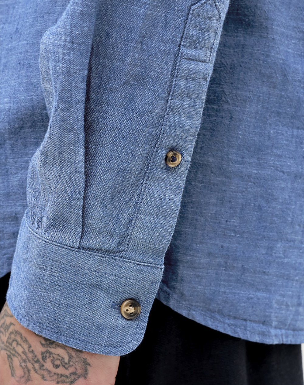 JACK&JONES JJESUMMER LINEN BLEND BAND SHIRT L/S SN