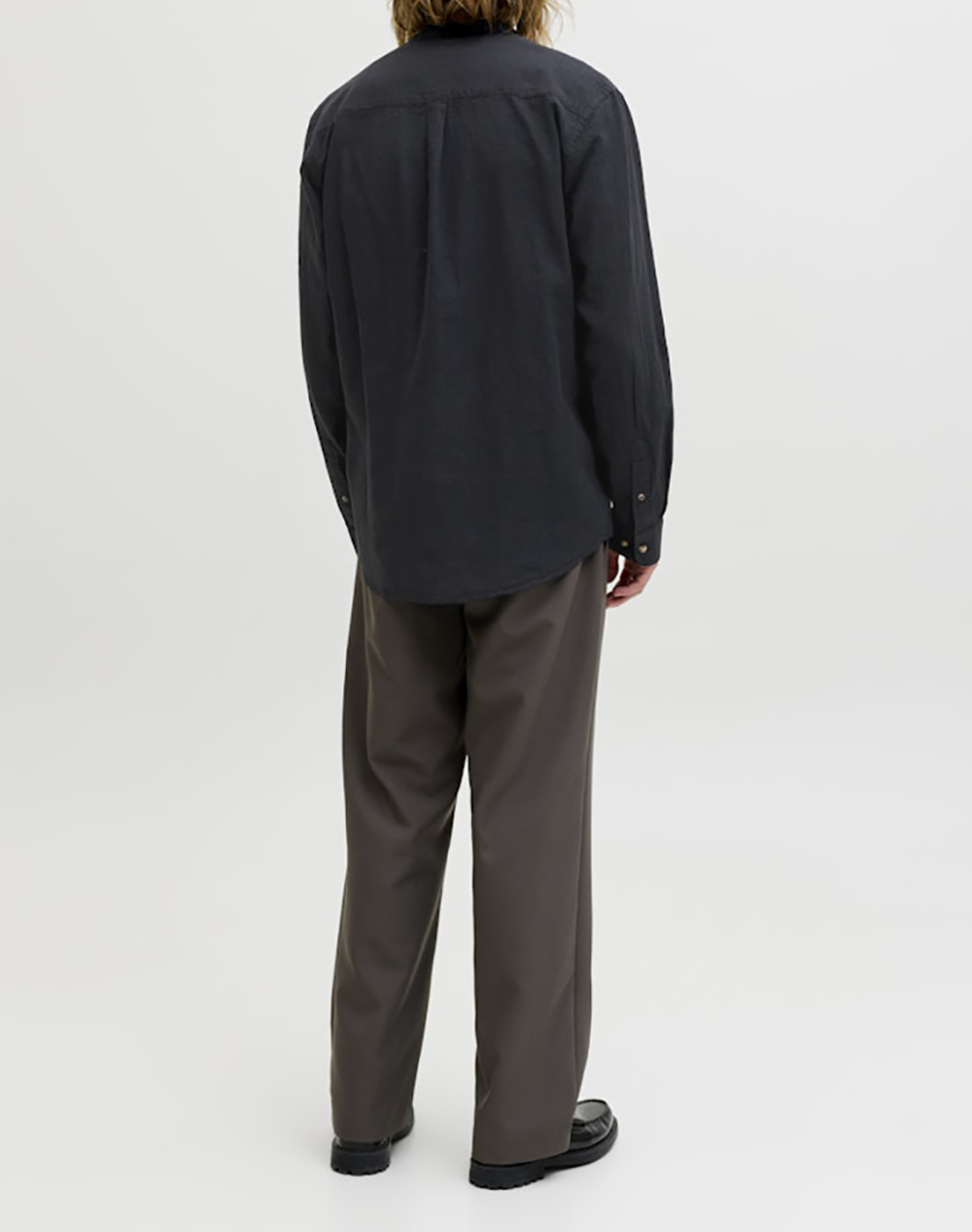 JACK&JONES JJESUMMER LINEN BLEND BAND SHIRT L/S SN