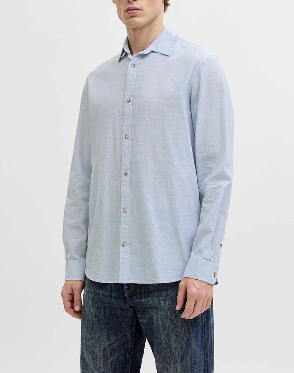 JACK&JONES JJESUMMER LINEN BLEND SHIRT L/S SN