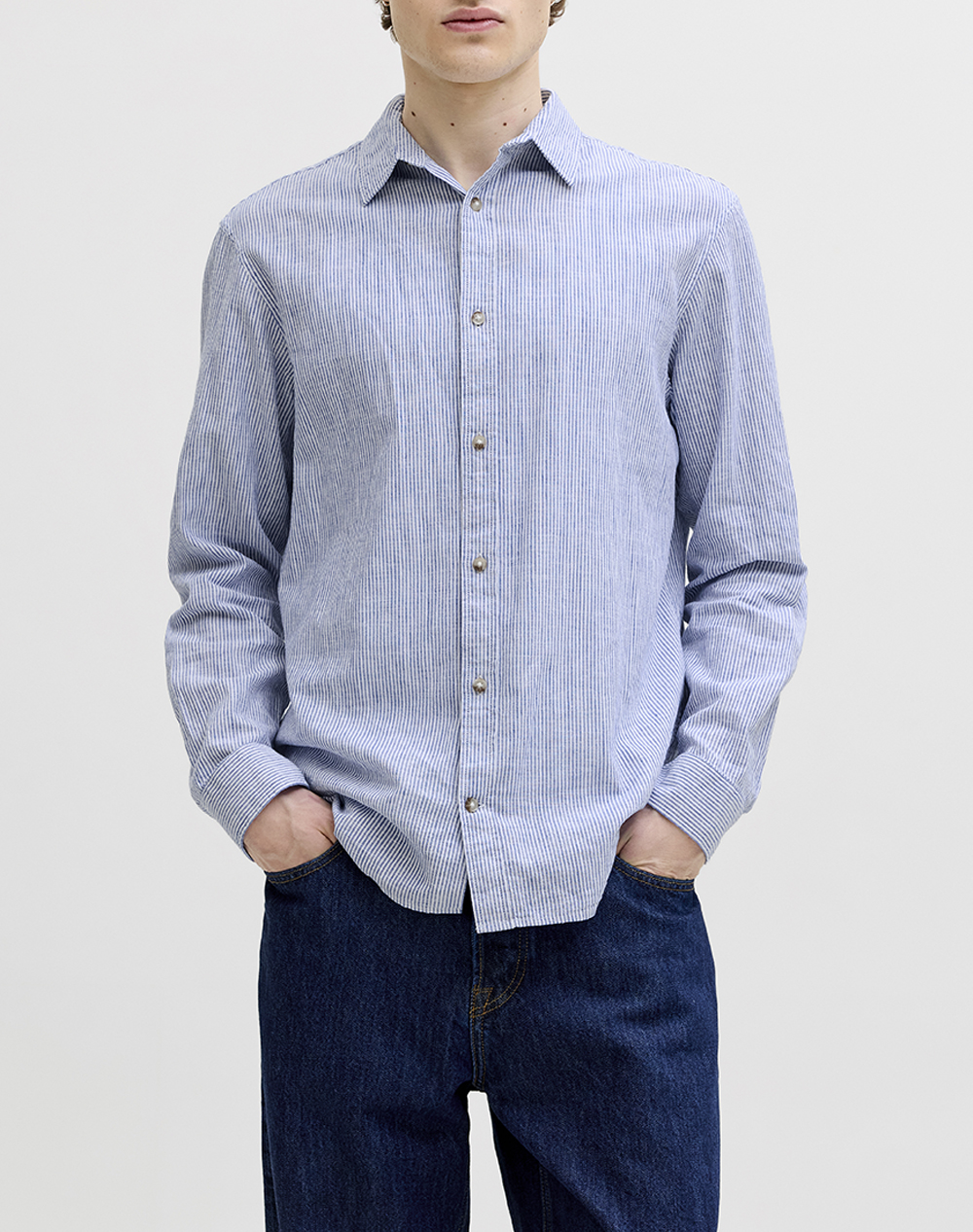JACK&JONES JJESUMMER LINEN BLEND SHIRT L/S SN