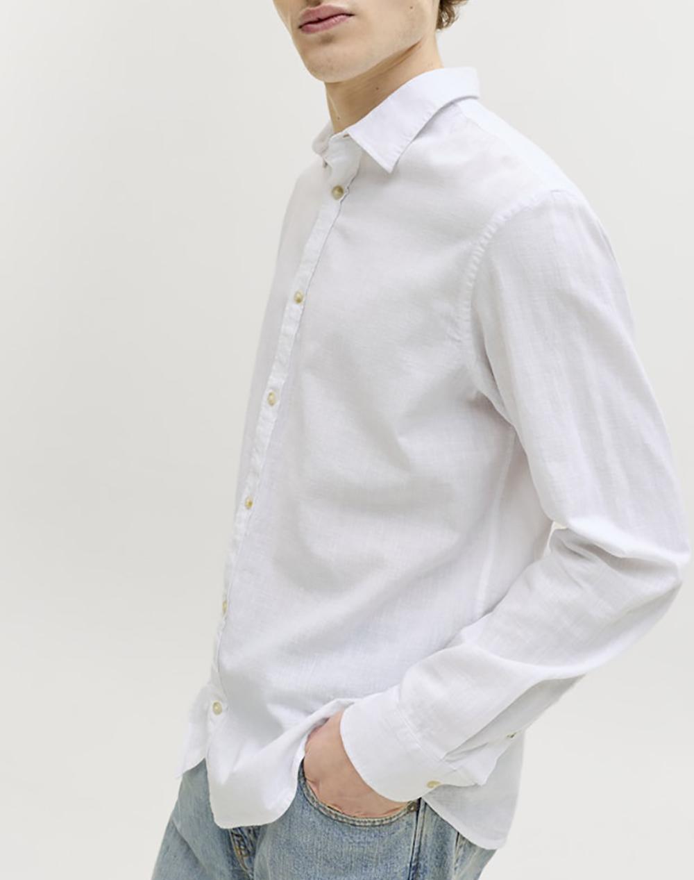 JACK&JONES JJESUMMER LINEN BLEND SHIRT L/S SN